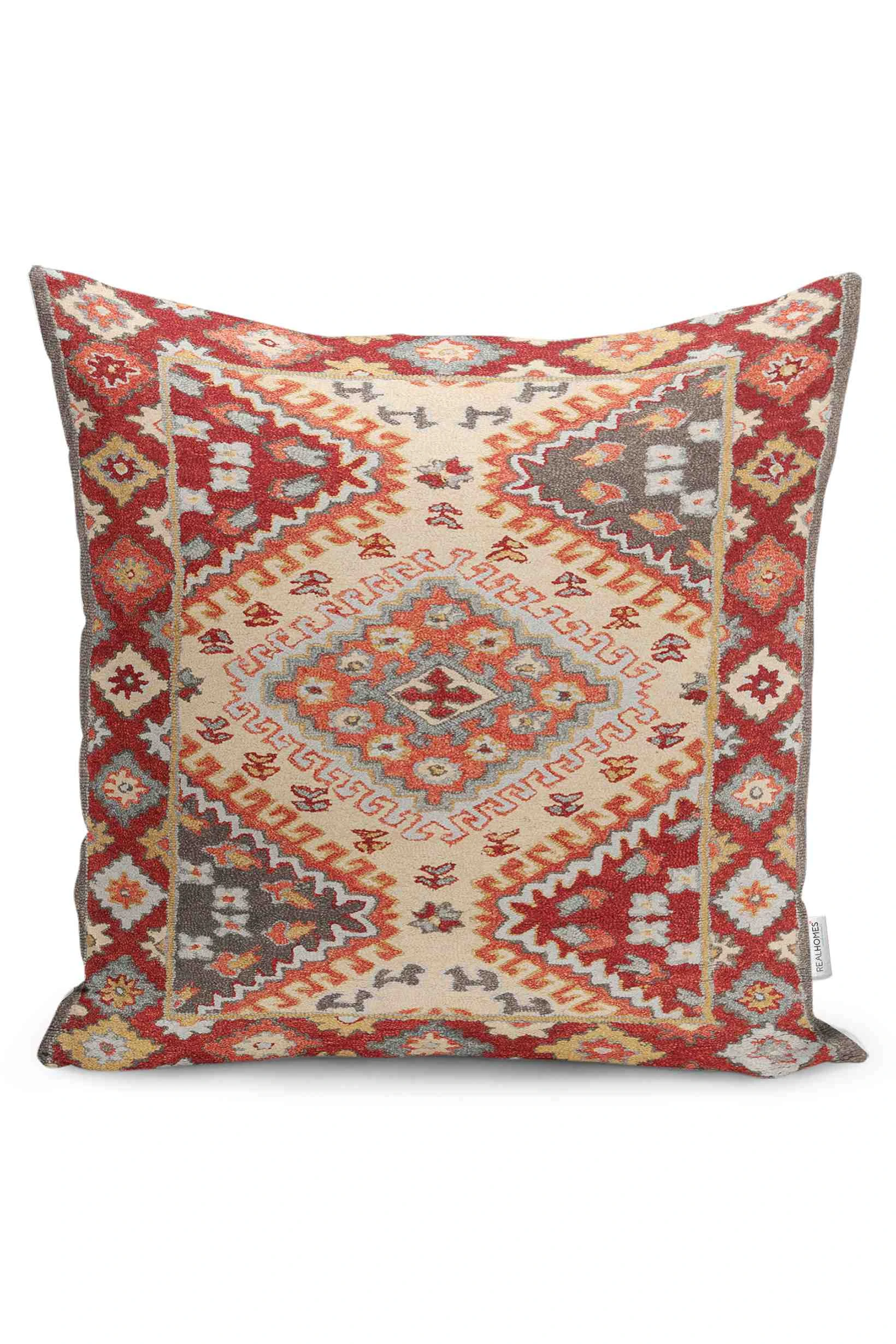 Turuncu 43x43 Dijital Baskılı Fermuarlı Modern Kırlent Kılıfı 252254