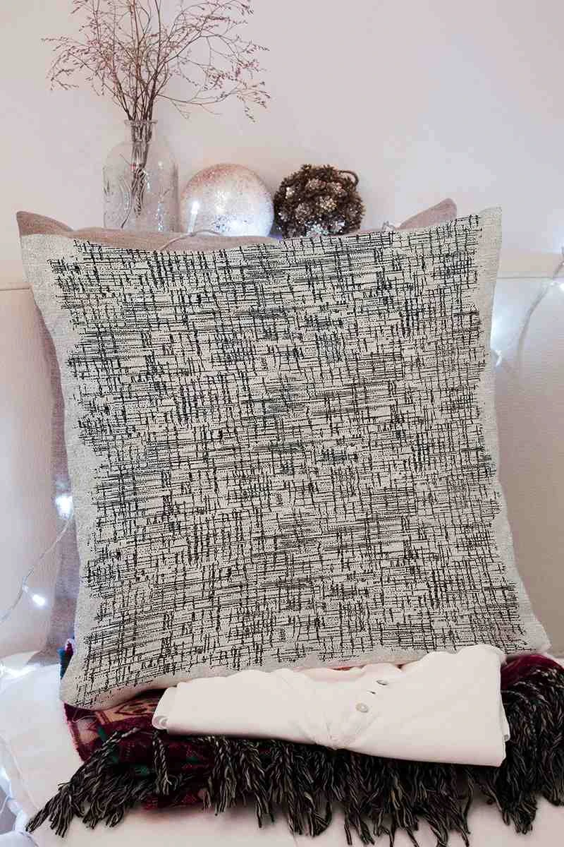 Füme 43x43 Dijital Baskılı Fermuarlı Modern Kırlent Kılıfı 252264