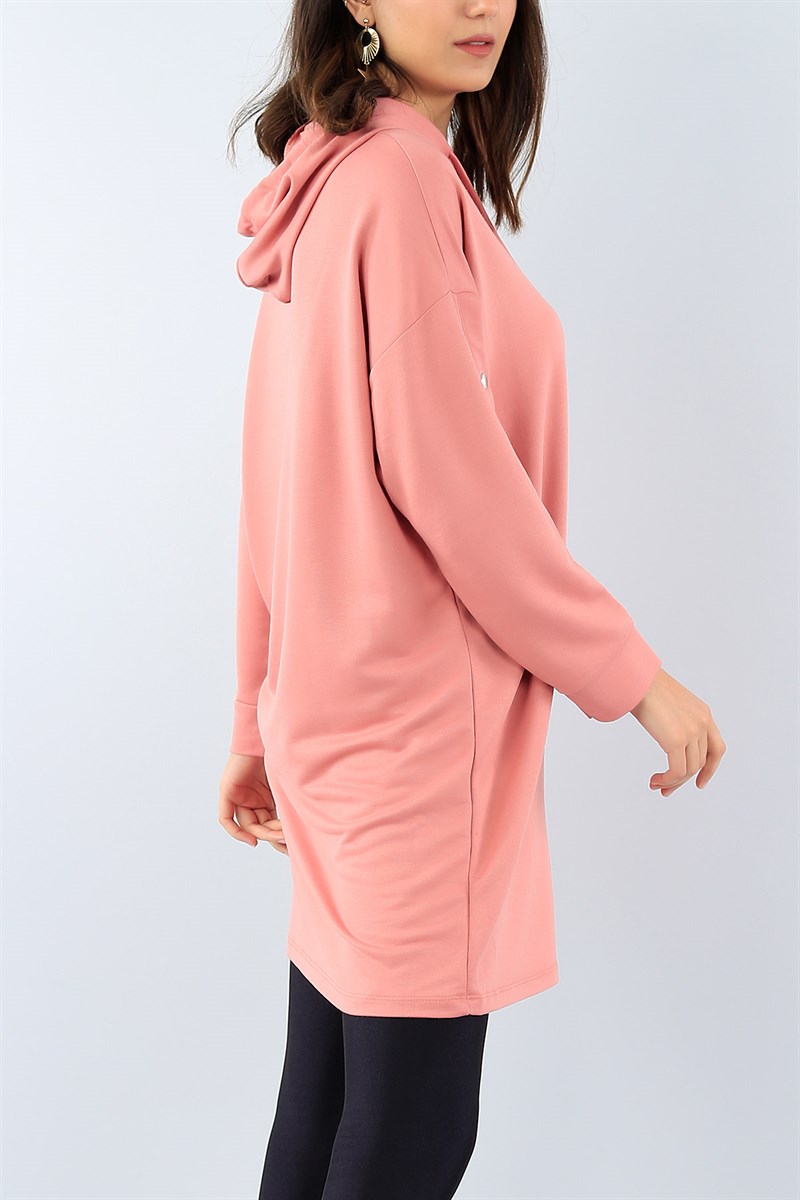 Kolları Çıtcıtlı Gül Kurusu Tunik 38523