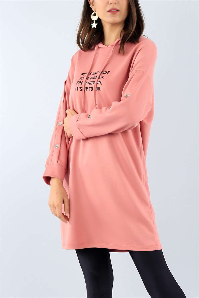 Kolları Çıtcıtlı Gül Kurusu Tunik 38523