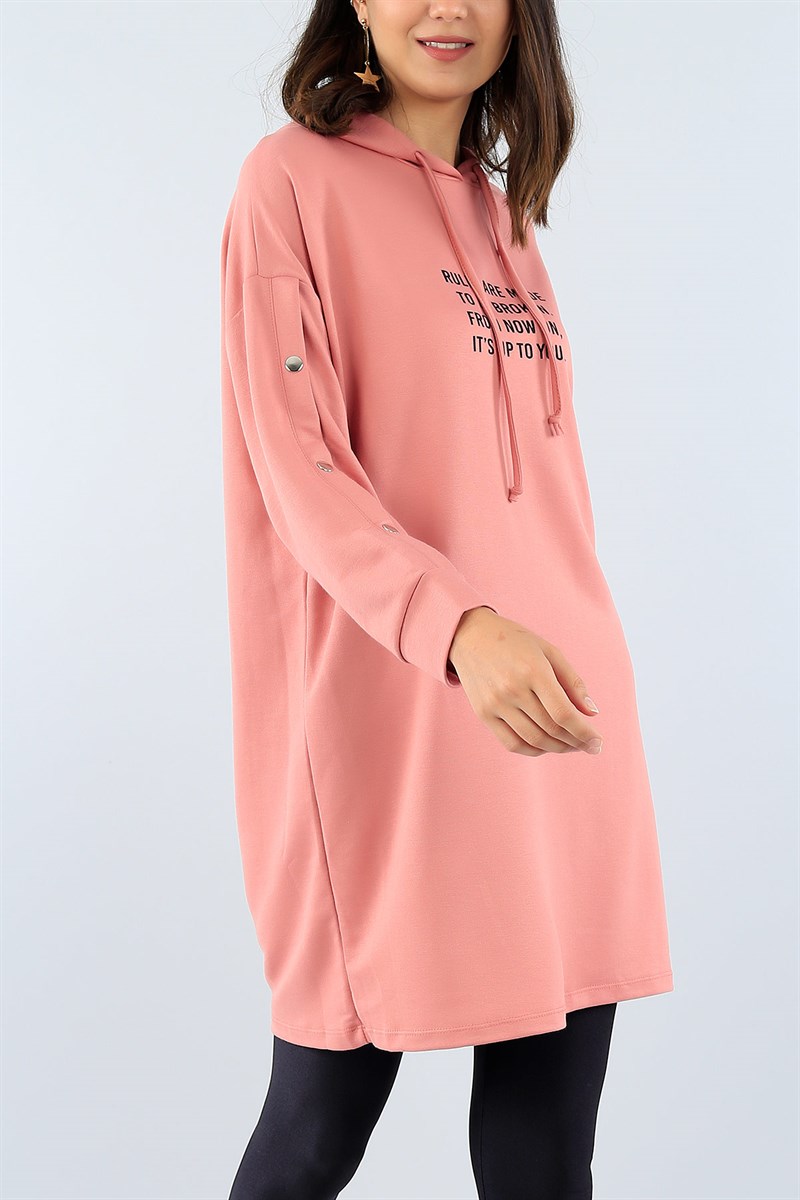 Kolları Çıtcıtlı Gül Kurusu Tunik 38523