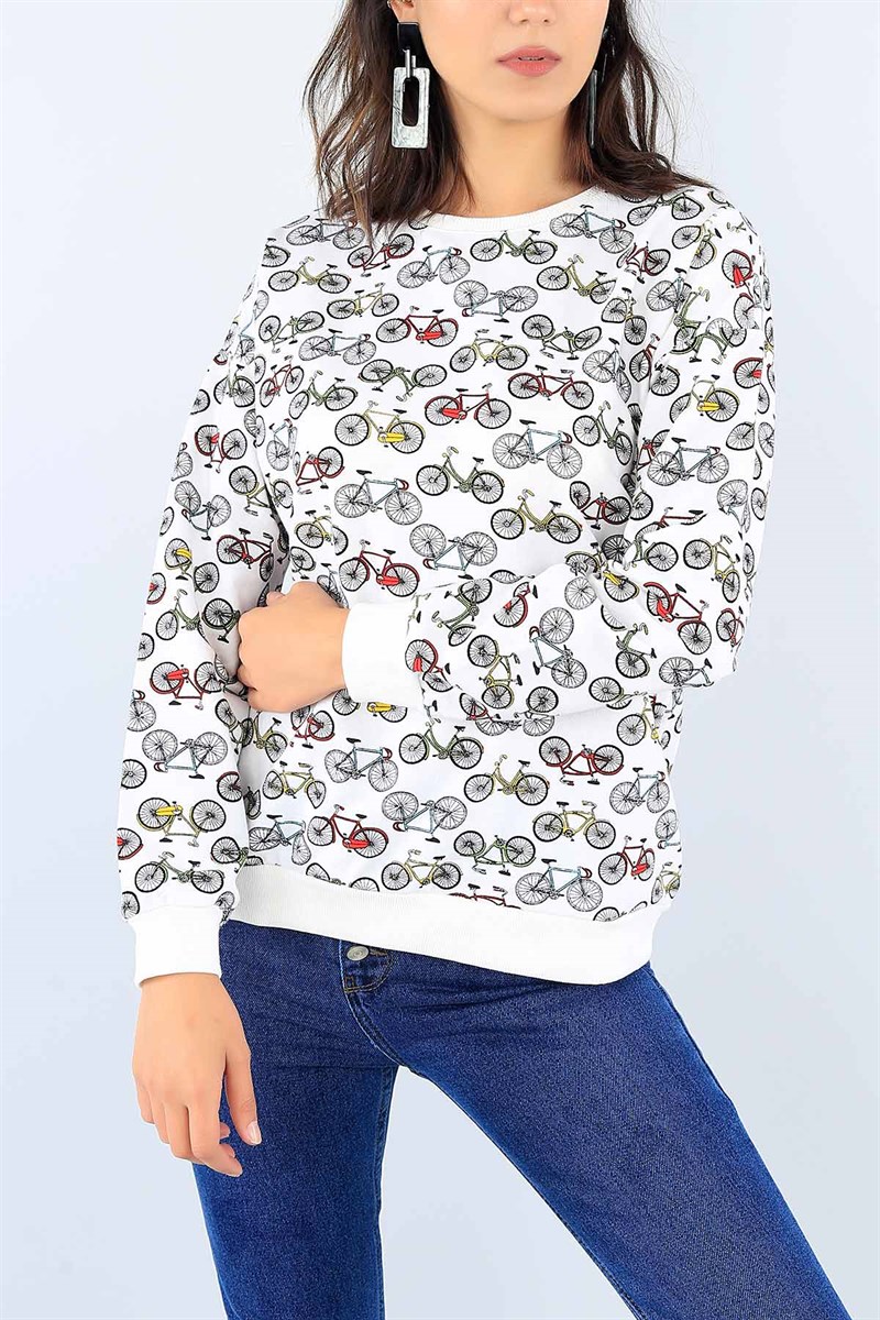 Komple Baskılı Bayan Sweat 38490