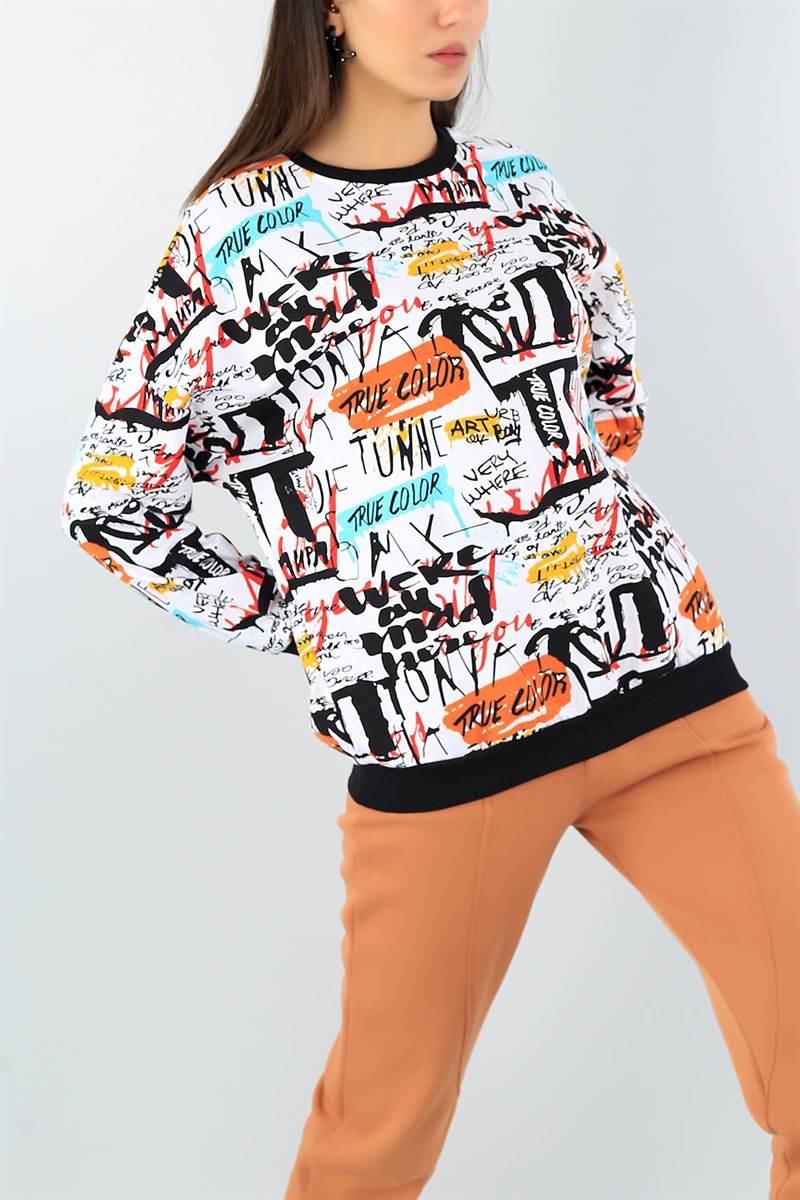Komple Baskılı Bayan Sweat 44125