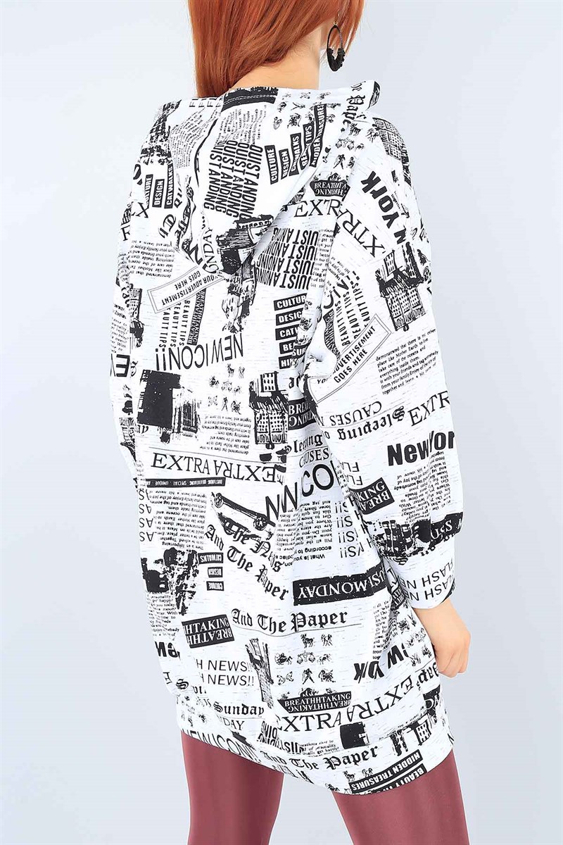 Komple Baskılı Kapüşonlu Tunik 38384
