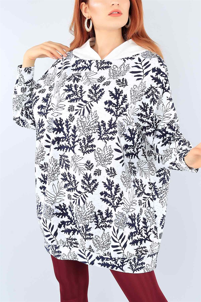 Komple Baskılı Kapüşonlu Tunik 38387