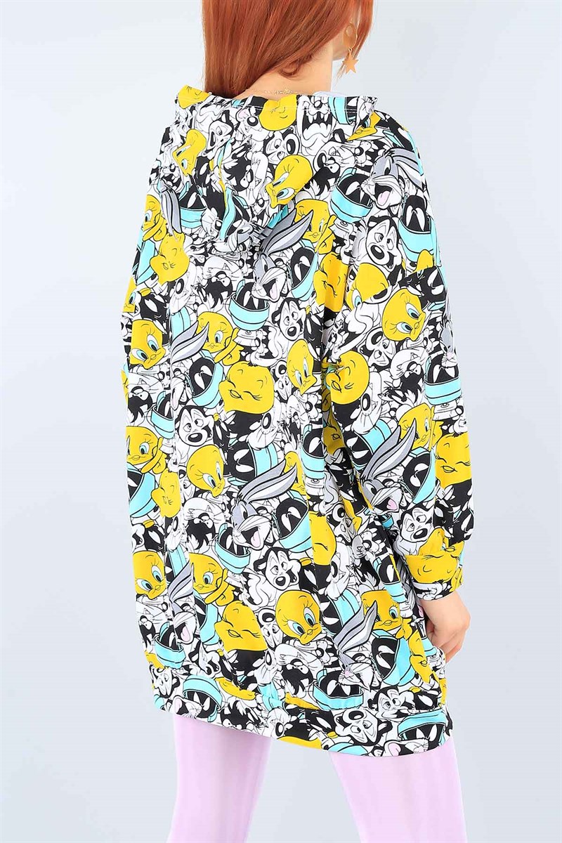 Komple Baskılı Kapüşonlu Tunik 38388
