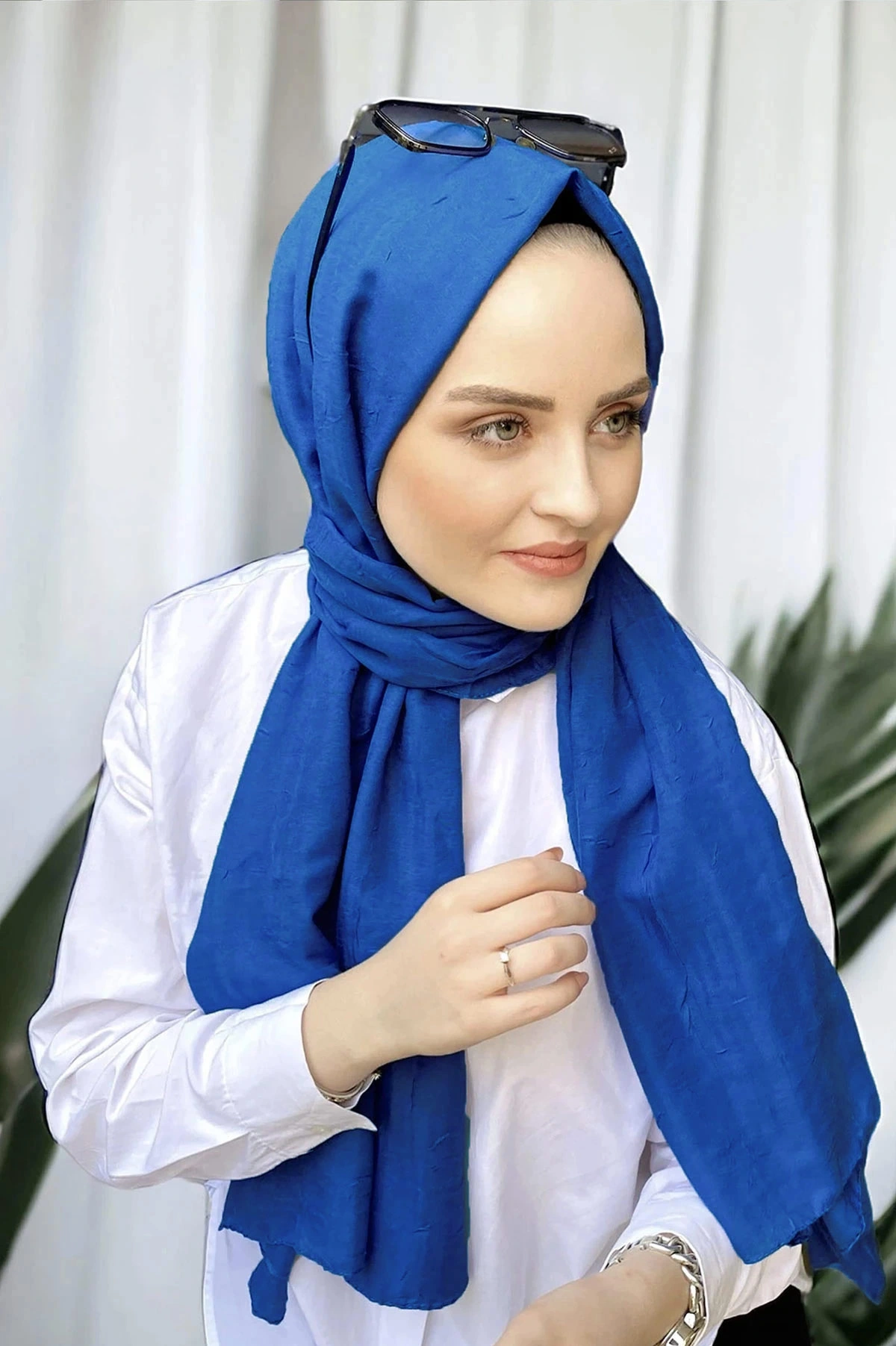 Kot Mavi 180x70 Bambu Kraş Düz Desen Şal 273269