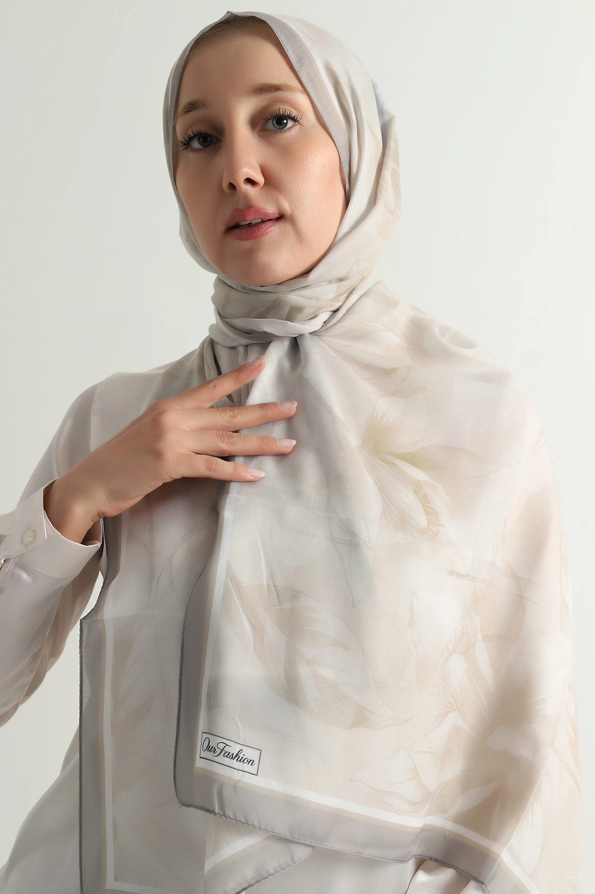 Koyu Bej 75x180 Cm Our Fashion Dijital Baskılı Desenli Nova Şal 396797
