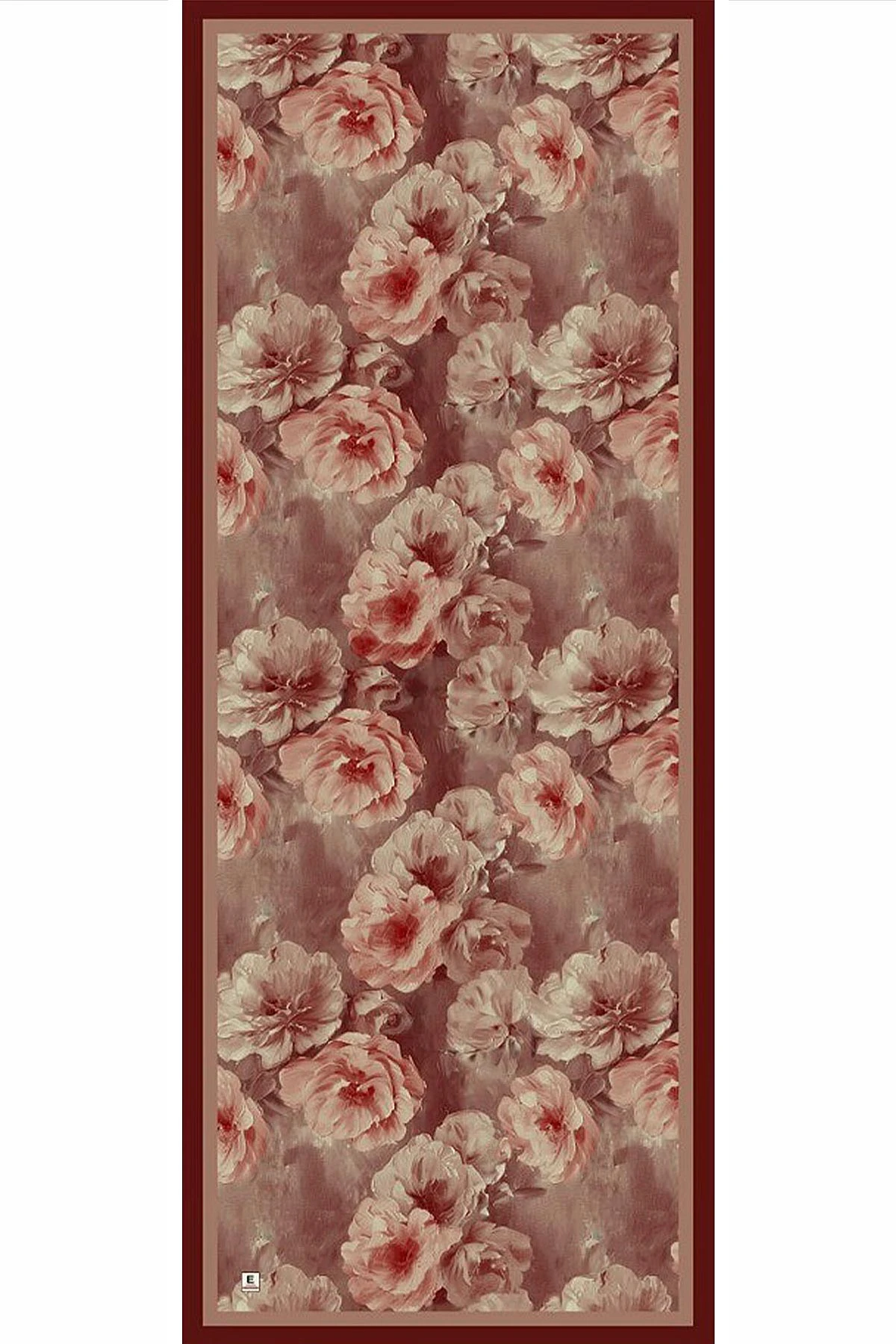 Koyu Bordo 70x180 Cm Dijital Baskılı Çiçek Desen Soft Şal 482105