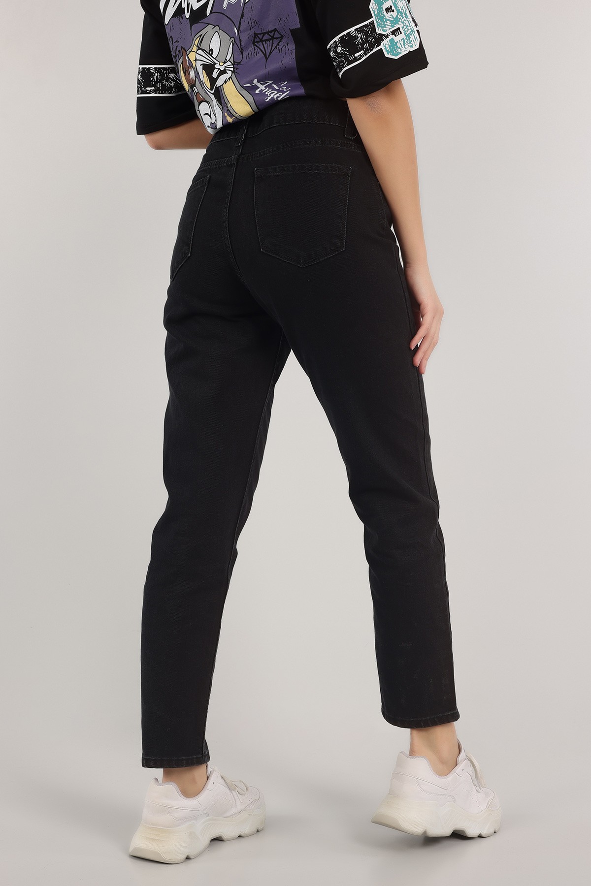 Koyu Füme Mom Bayan Kot Pantolon 153110