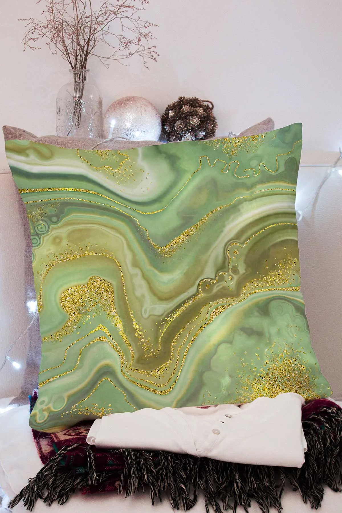 43x43 Dijital Baskılı Fermuarlı Modern Kırlent Kılıfı 308748
