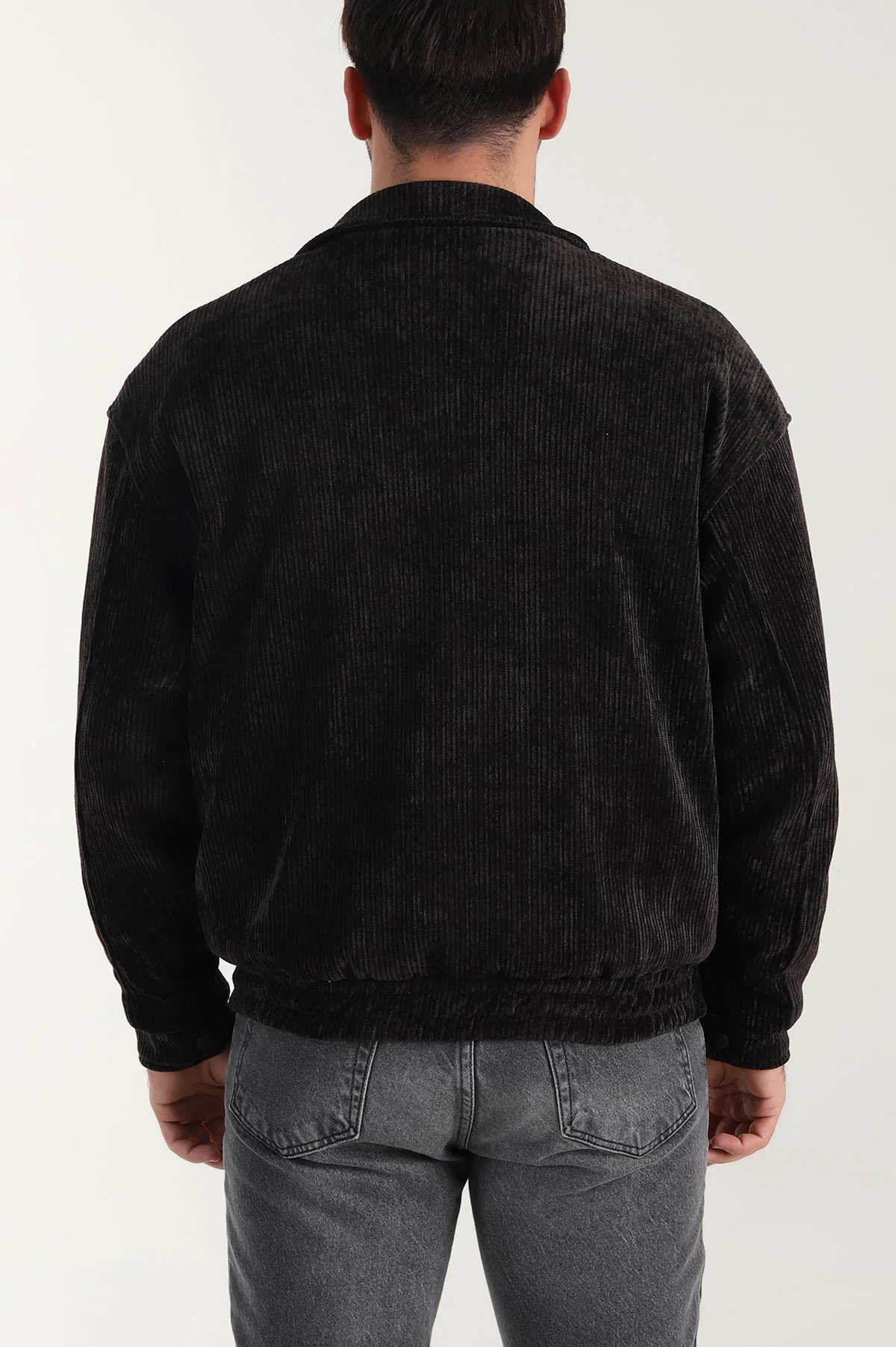 Koyu Kahve Relaxed Fit Fitilli Dokulu İçi Astarlı Erkek Mont 409639