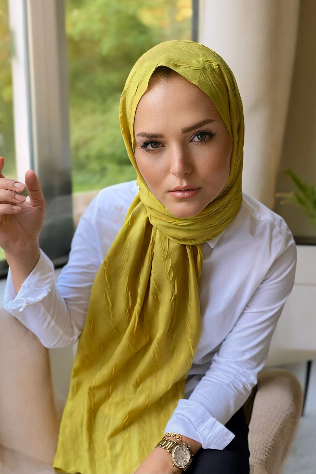 Asit Yeşili 75x180 Piliseli Bambu Şal 282792