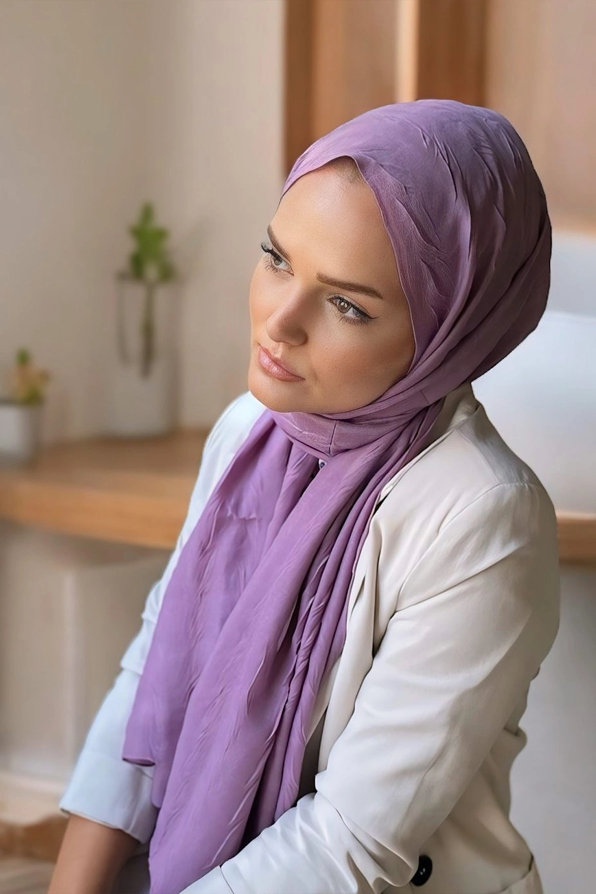 Lila 75x180 Piliseli Bambu Şal 282793