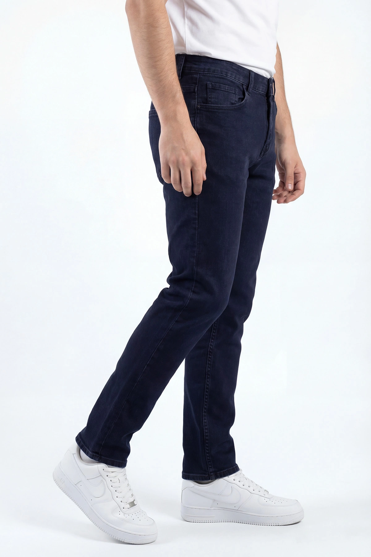 Koyu Lacivert Regular Fit Likralı Erkek Kot Pantolon 433693