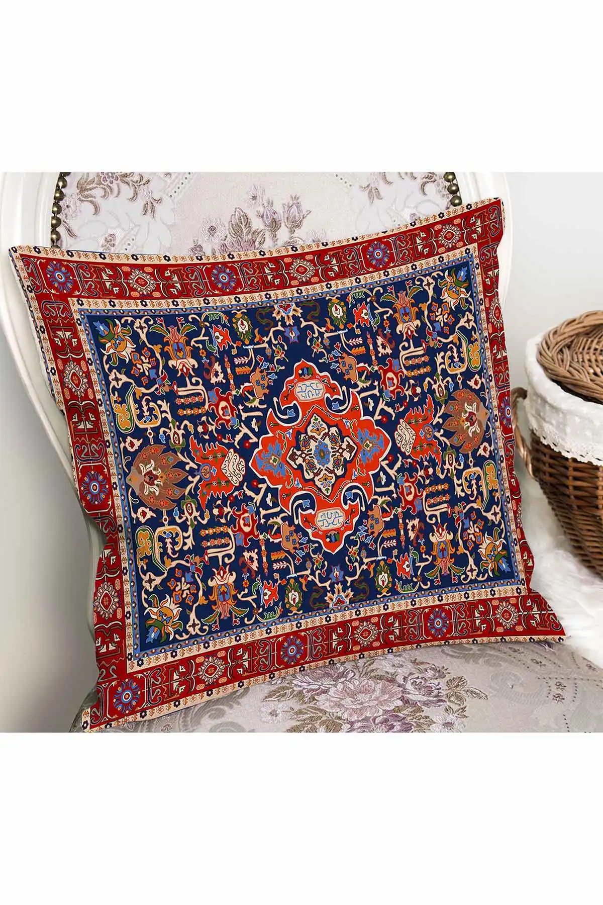 43x43 Dijital Baskılı Fermuarlı Modern Kırlent Kılıfı 308763