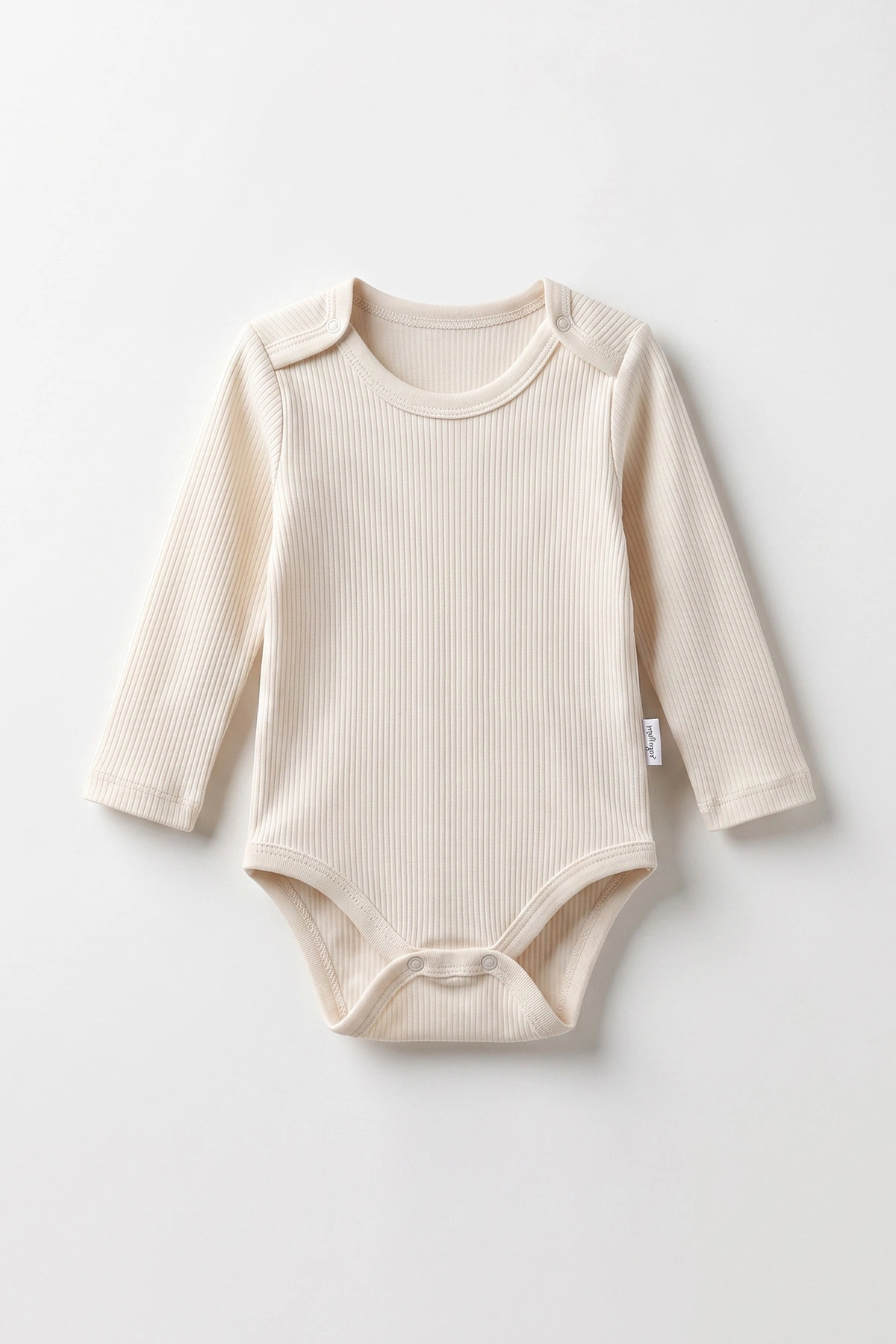 Krem (1-3 Yaş) Raporlu Düz   Uzun Kollu   Bebek & Çocuk Çıtçıtlı Badi 480327