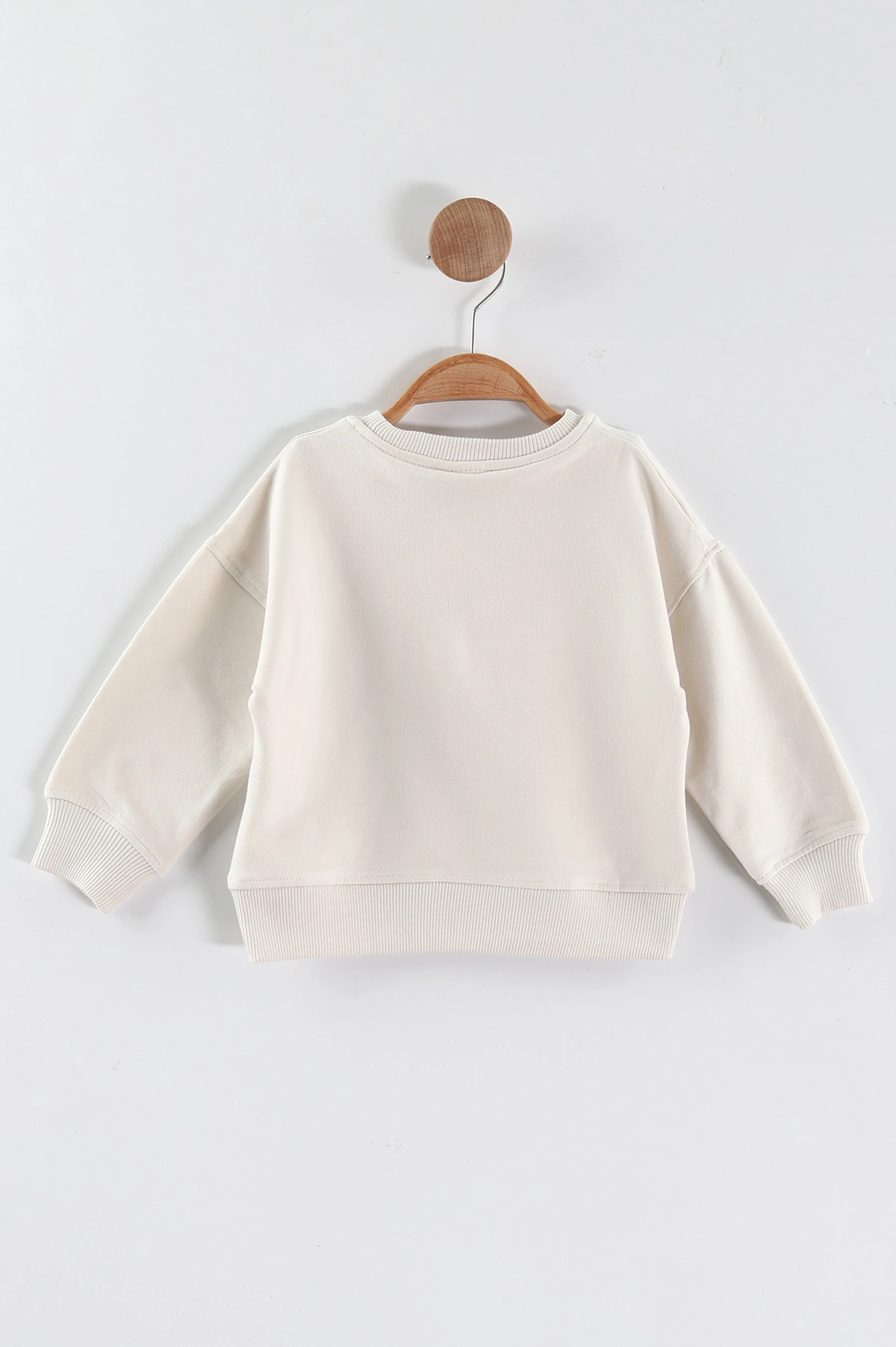 Krem (1-4 Yaş)Çiçek Motifli Kız Çocuk Sweatshirt 432888
