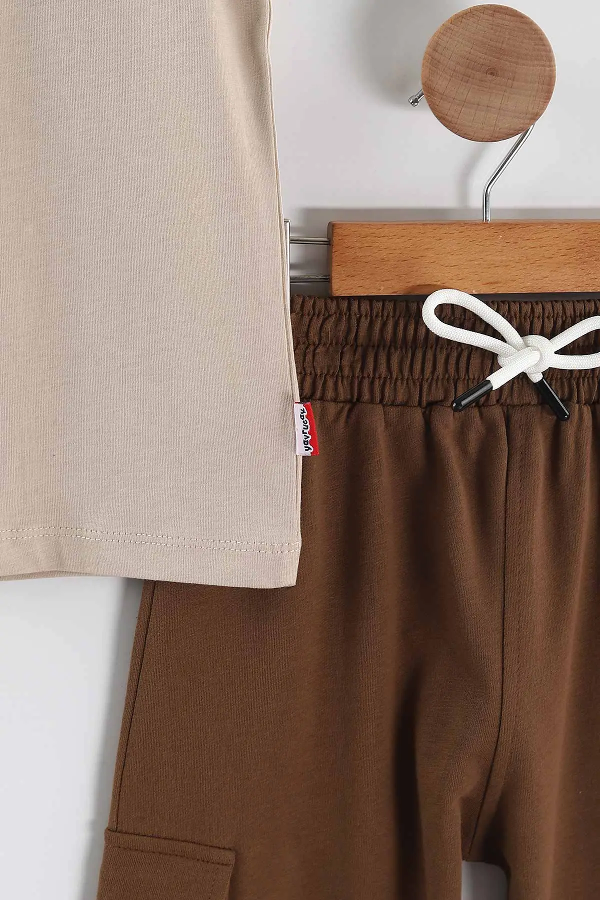 Krem (2-10 Yaş) No Drama Baskılı Sıfır Kol   ve Şortlu Süprem Erkek Çocuk Yazlık Takım 446470