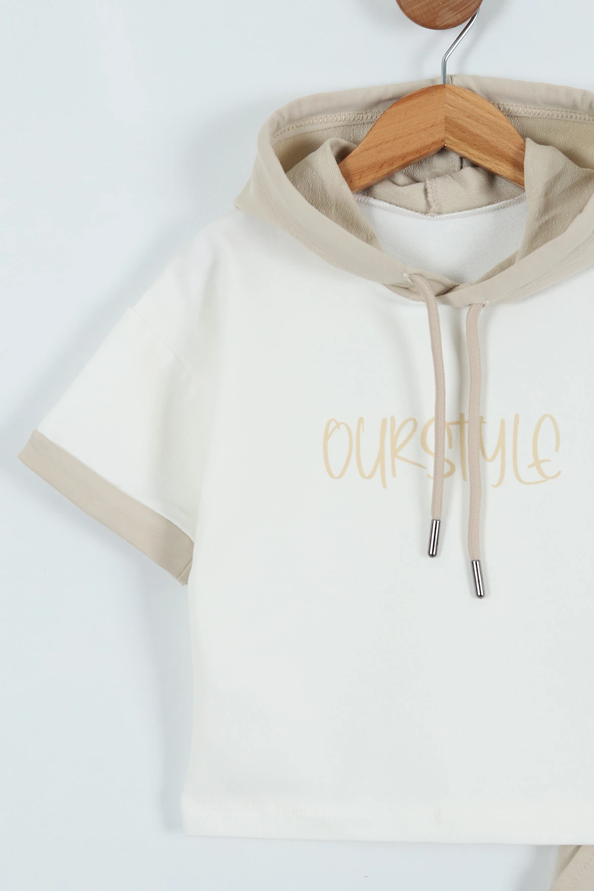 Krem (2-5 Yaş) Ourstyle Baskılı Kapüşonlu Erkek Çocuk Takım 271471