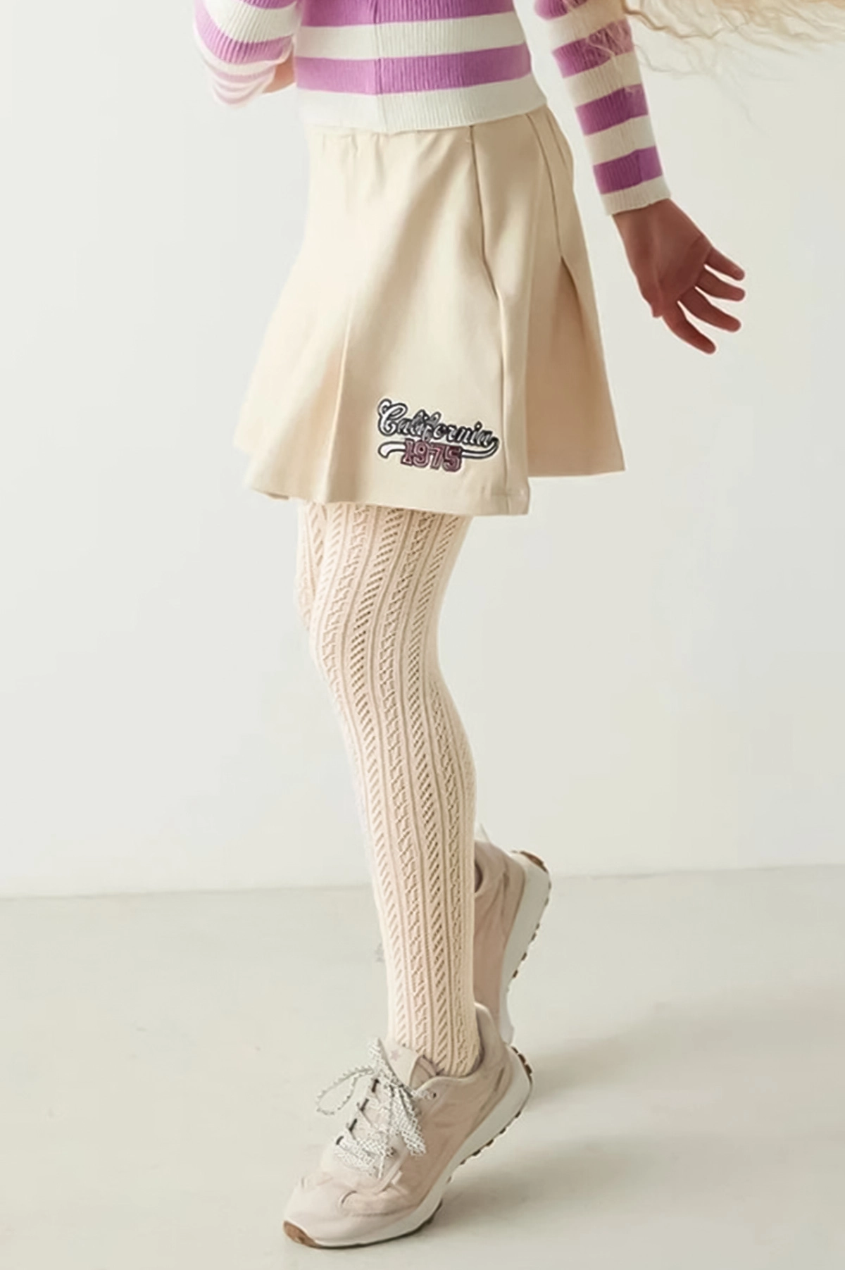 Krem 21A Penti Pretty Ultra Soft 70 Den Desenli Kız Çocuk Külotlu Çorap 437447