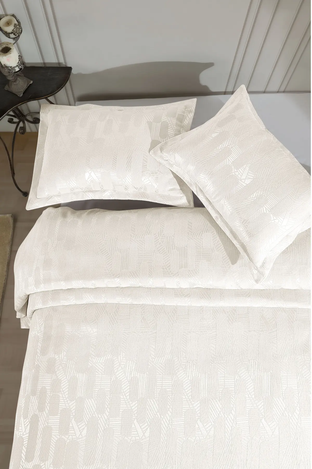 Krem 240x260 Çift Kişilik Gelin Seti Yatak Örtüsü 288905