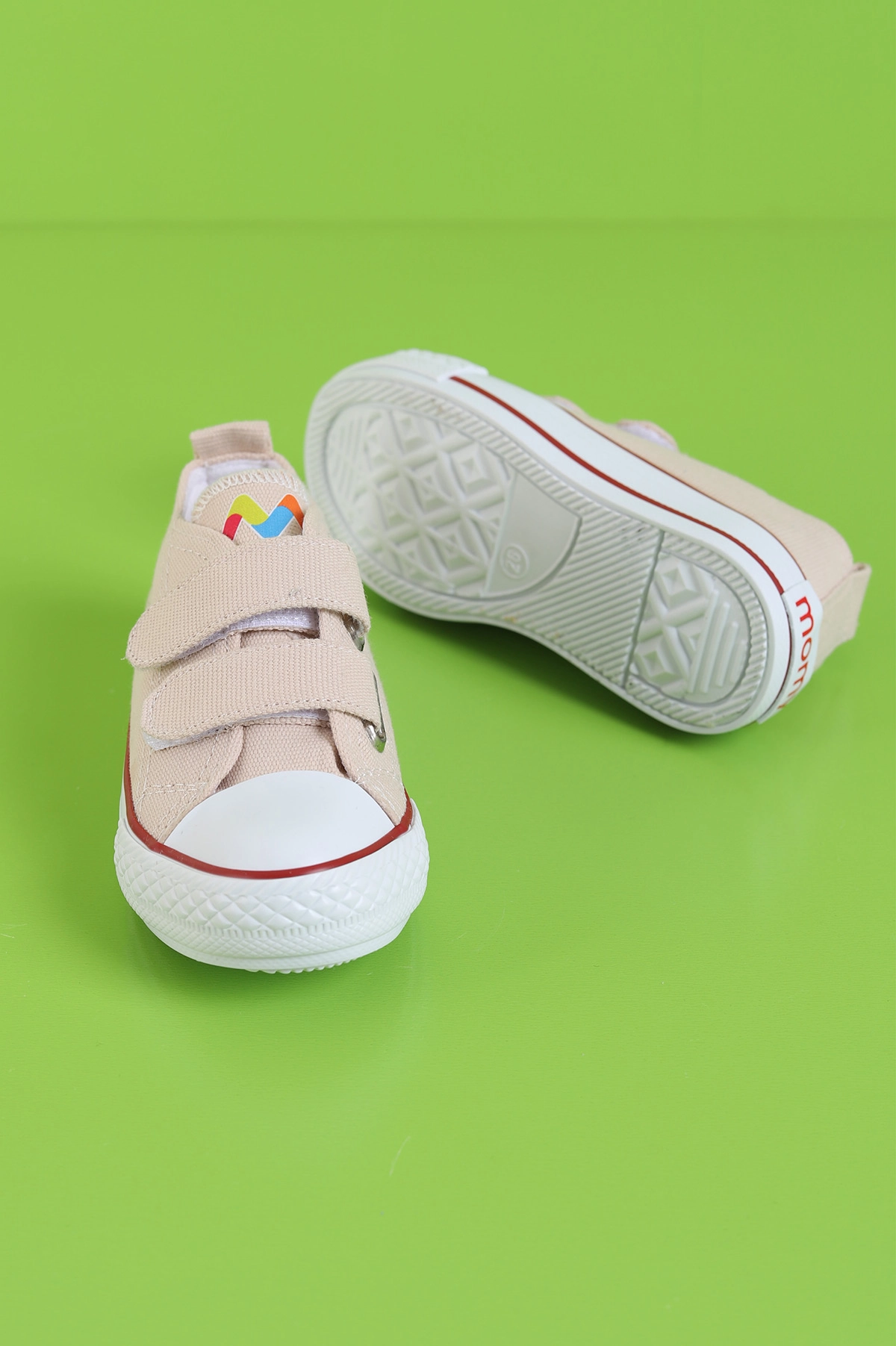 Krem (26-30 Patik) Keten Çift Cırtlı Unisex Çocuk Ayakkabı 276142