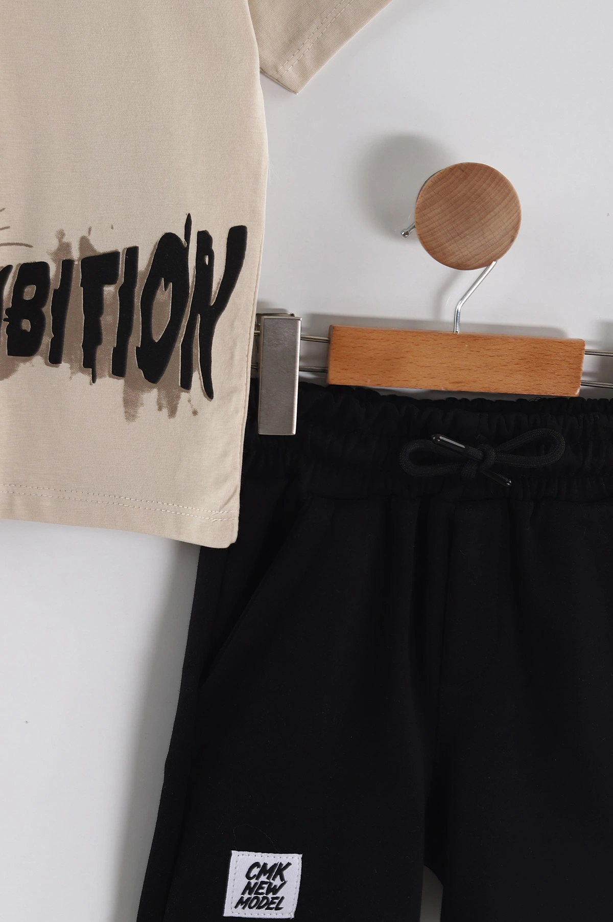 Krem (3-10 Yaş) Ambition Baskılı Şortlu İnterlok Erkek Çocuk Yazlık Takım 449562
