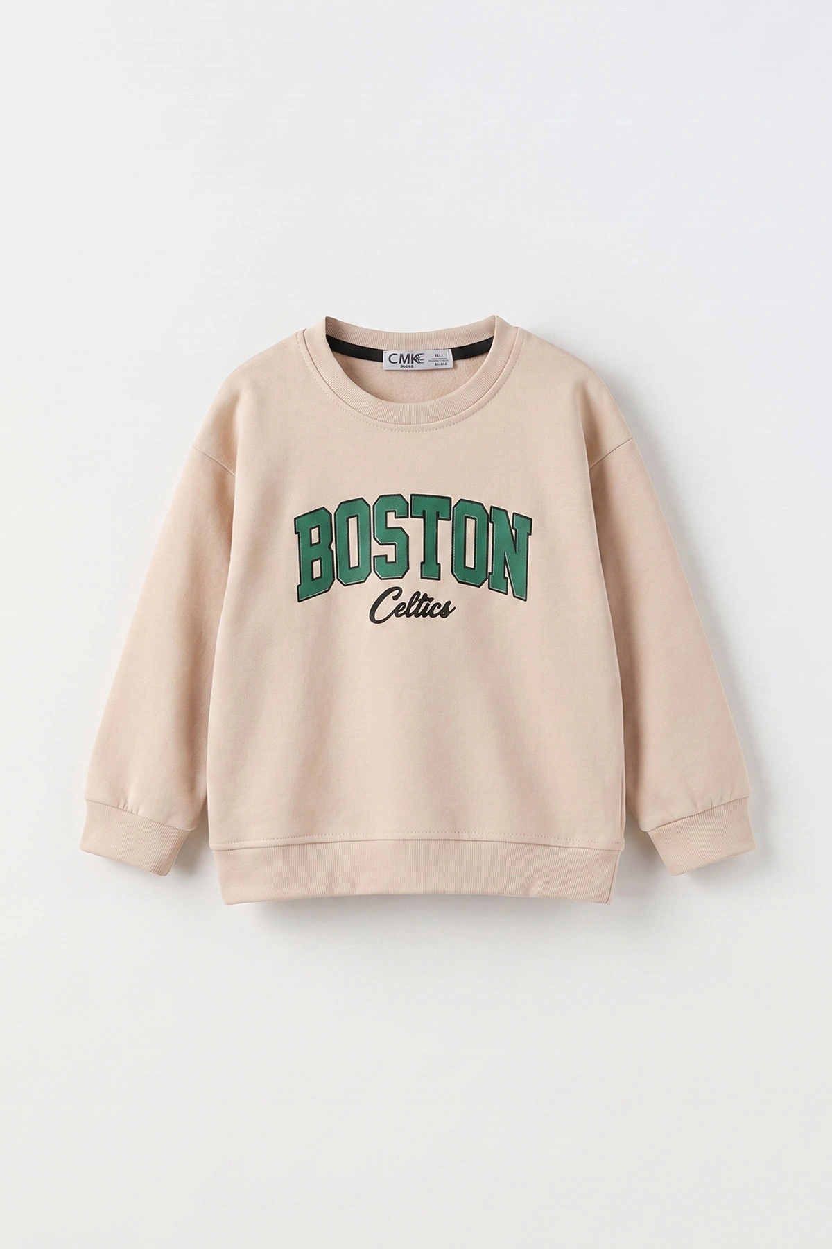 Krem (3-12 Yaş) Boston Baskılı Erkek Çocuk Sweatshirt 473821