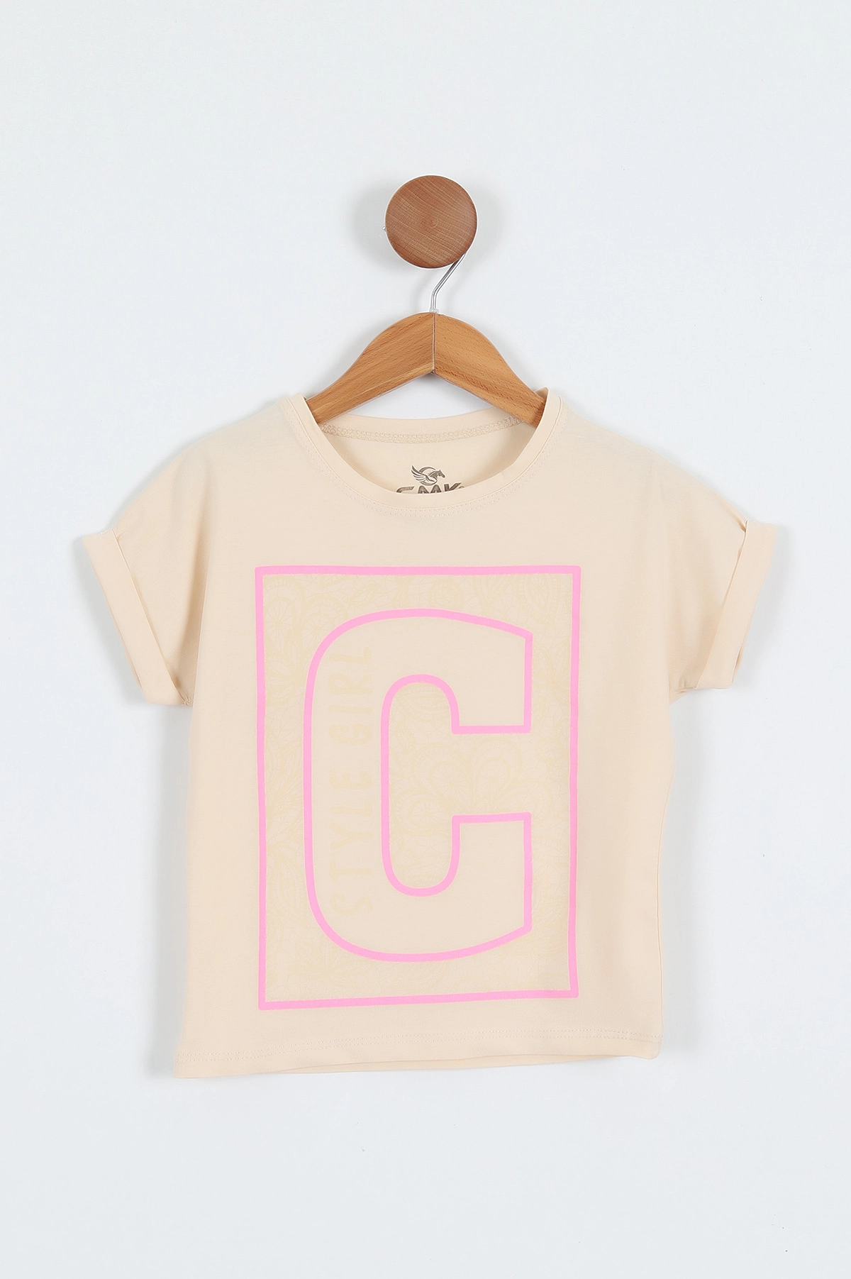 Krem (3-12 Yaş) Style Girl Baskılı   Kısa Kol   Kız Çocuk Tişört 354312