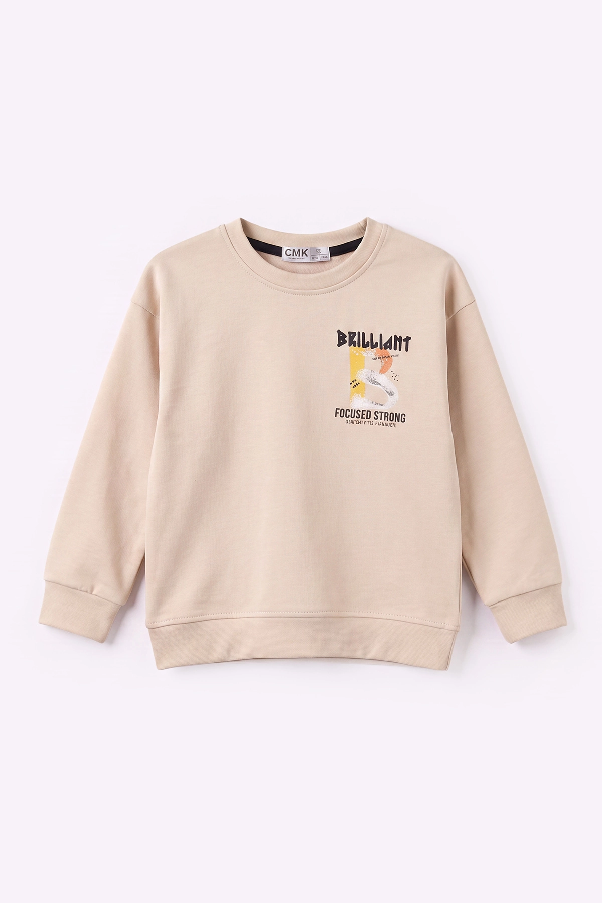 Krem (3-12 Yaş)Baskılı 2 İp Erkek Çocuk Sweatshirt 484120