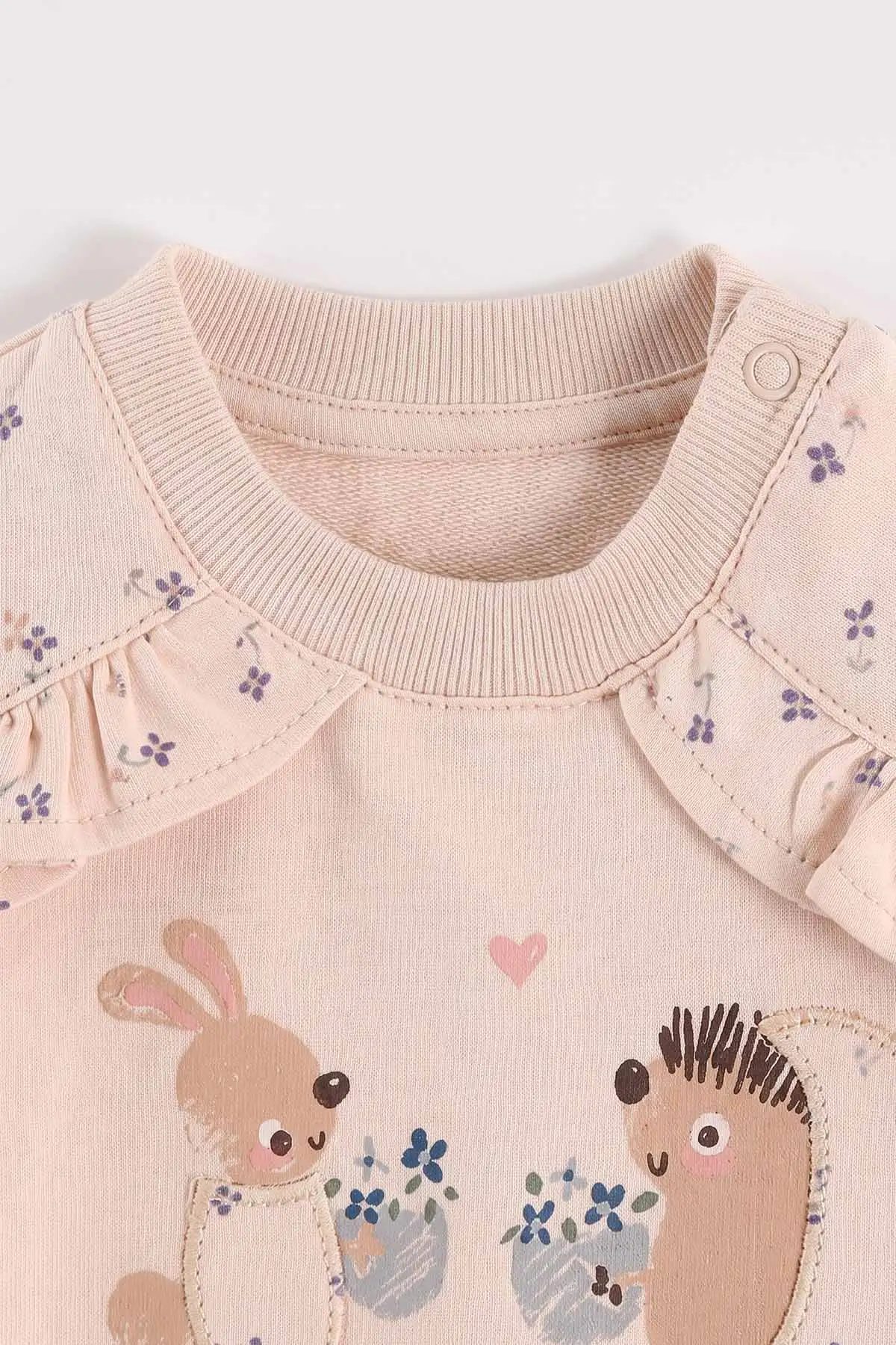 Krem (3-18  Ay) Bunny Aplikeli Fırfırlı  2'li Kız Bebek  Takım 473010