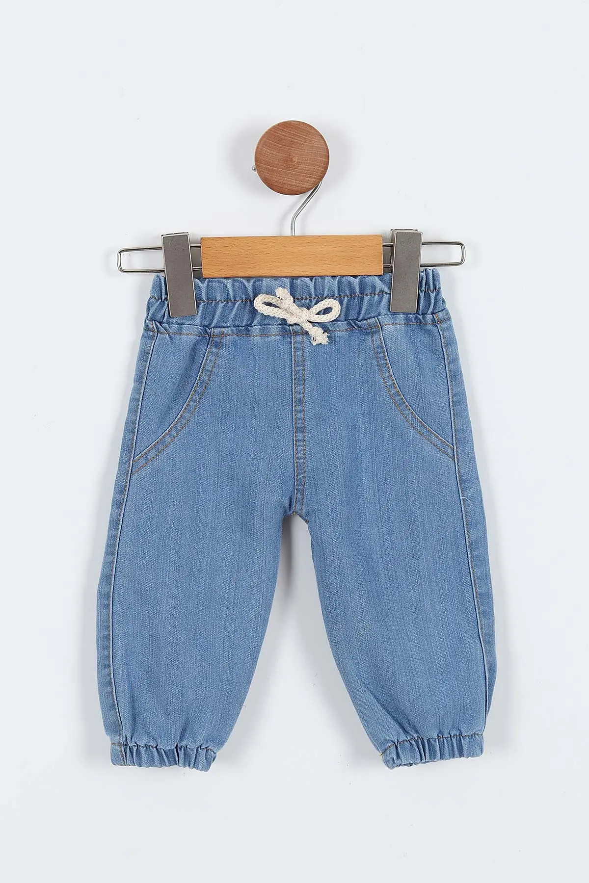 Krem (3-18 Ay)Cool Süzene Nakışlı Kot Pantolonlu Erkek Bebek Takım 316156