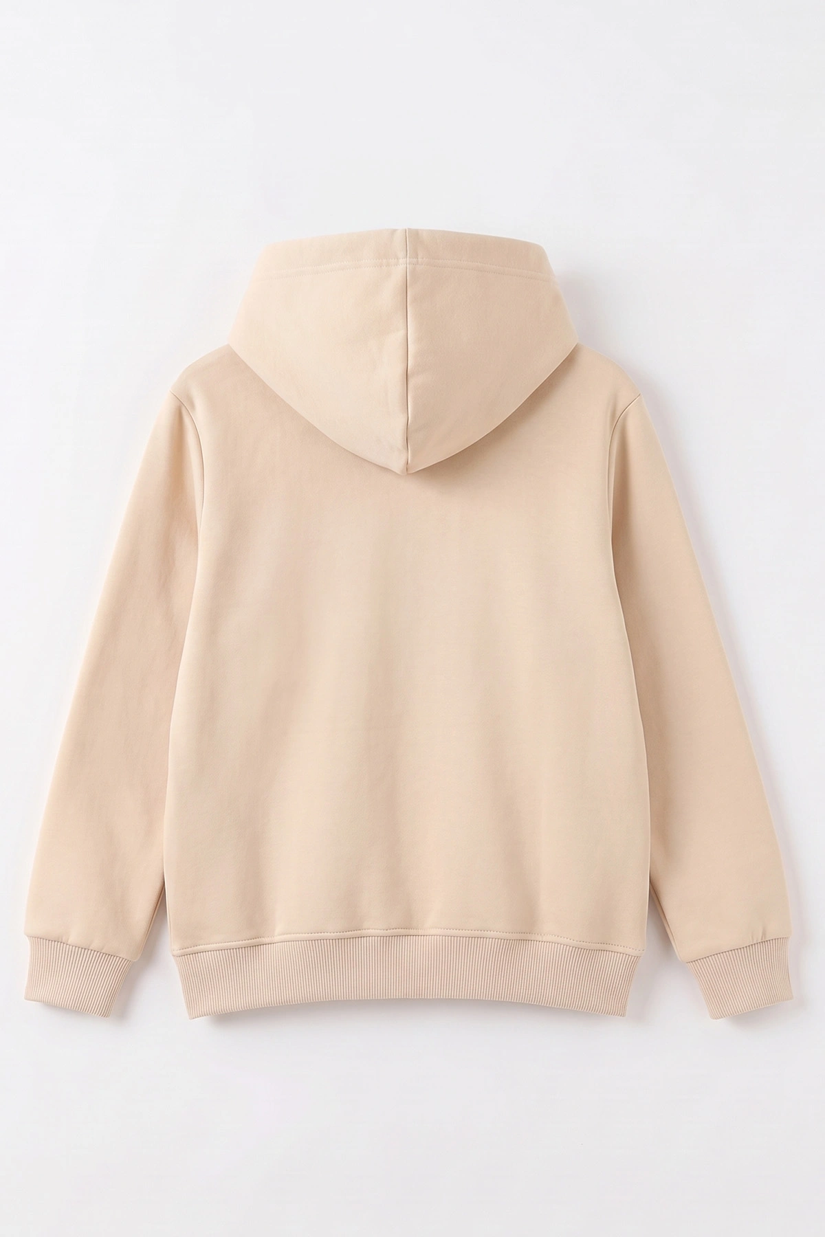 Krem (4-12 Yaş) Love Nakışlı Kapüşonlu 3 İp Şardonlu Kız Çocuk Sweatshirt 495032