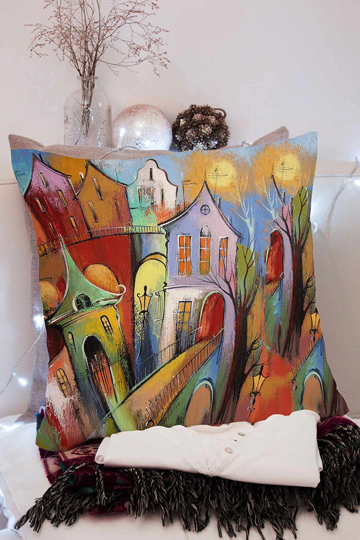 43x43 Dijital Baskılı Fermuarlı Modern Kırlent Kılıfı 272412