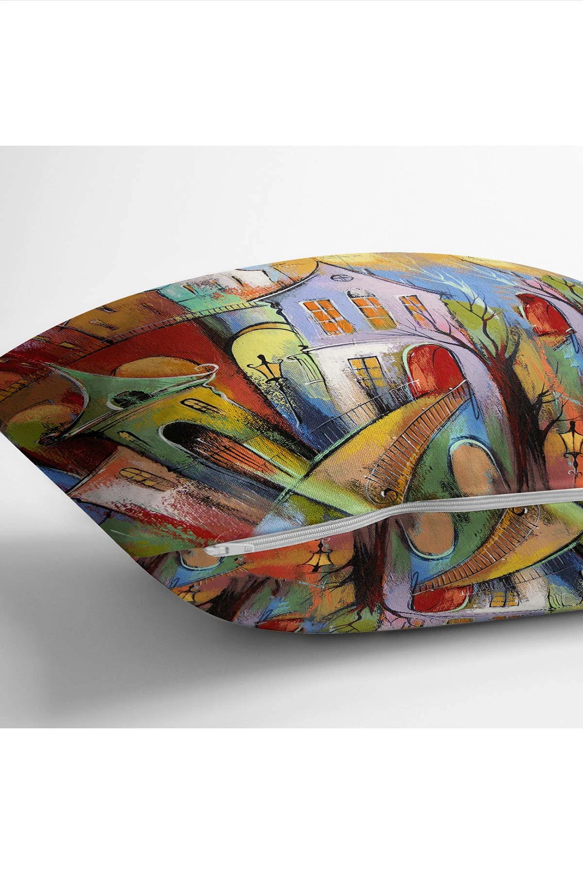 43x43 Dijital Baskılı Fermuarlı Modern Kırlent Kılıfı 272412