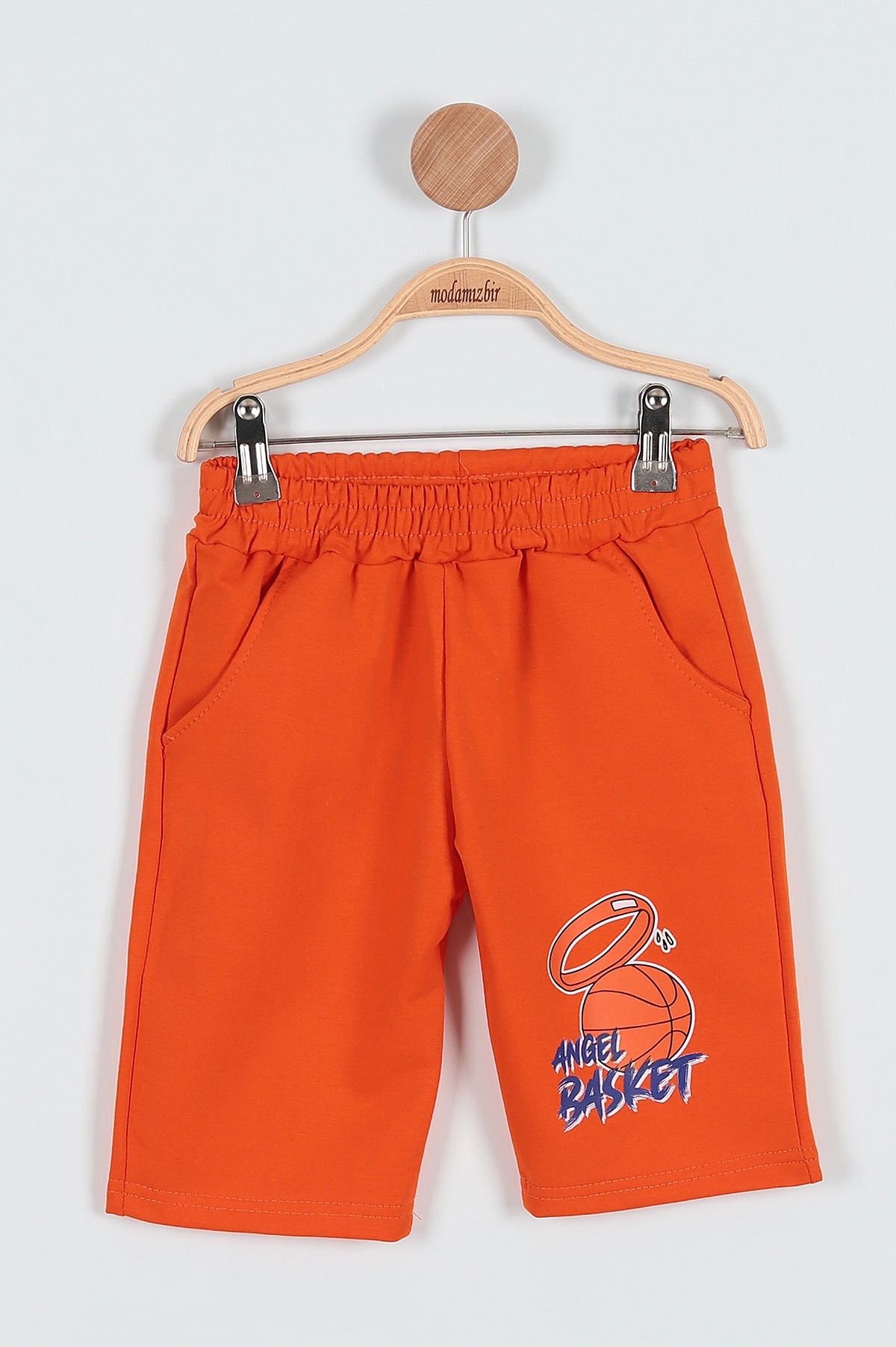 Krem (5-8 Yaş) Angel Basketbol Baskılı Şortlu Erkek Çocuk Takım 186205