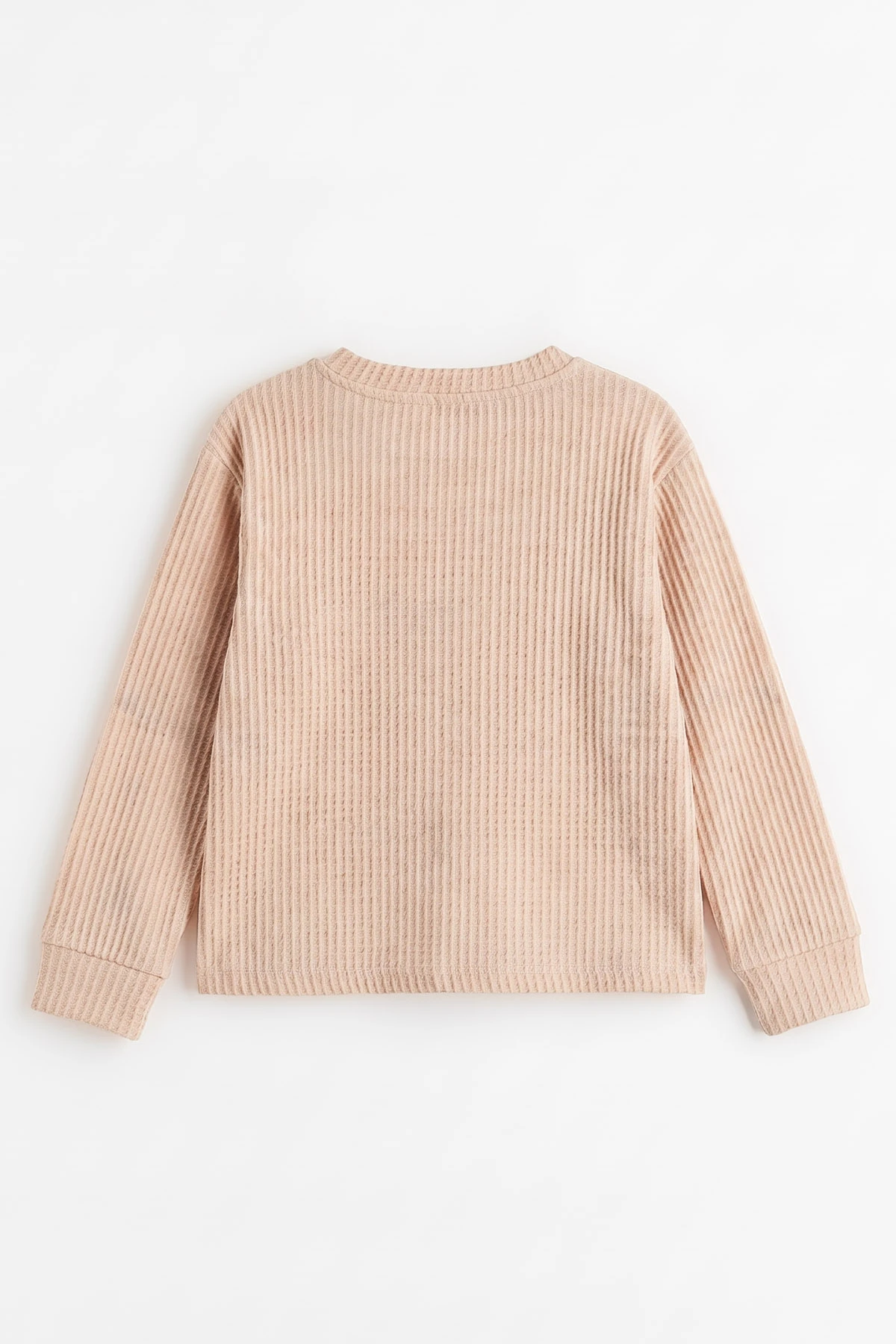 Krem (5-8 Yaş) Kalp Nakışlı Kız Çocuk Sweatshirt 493747