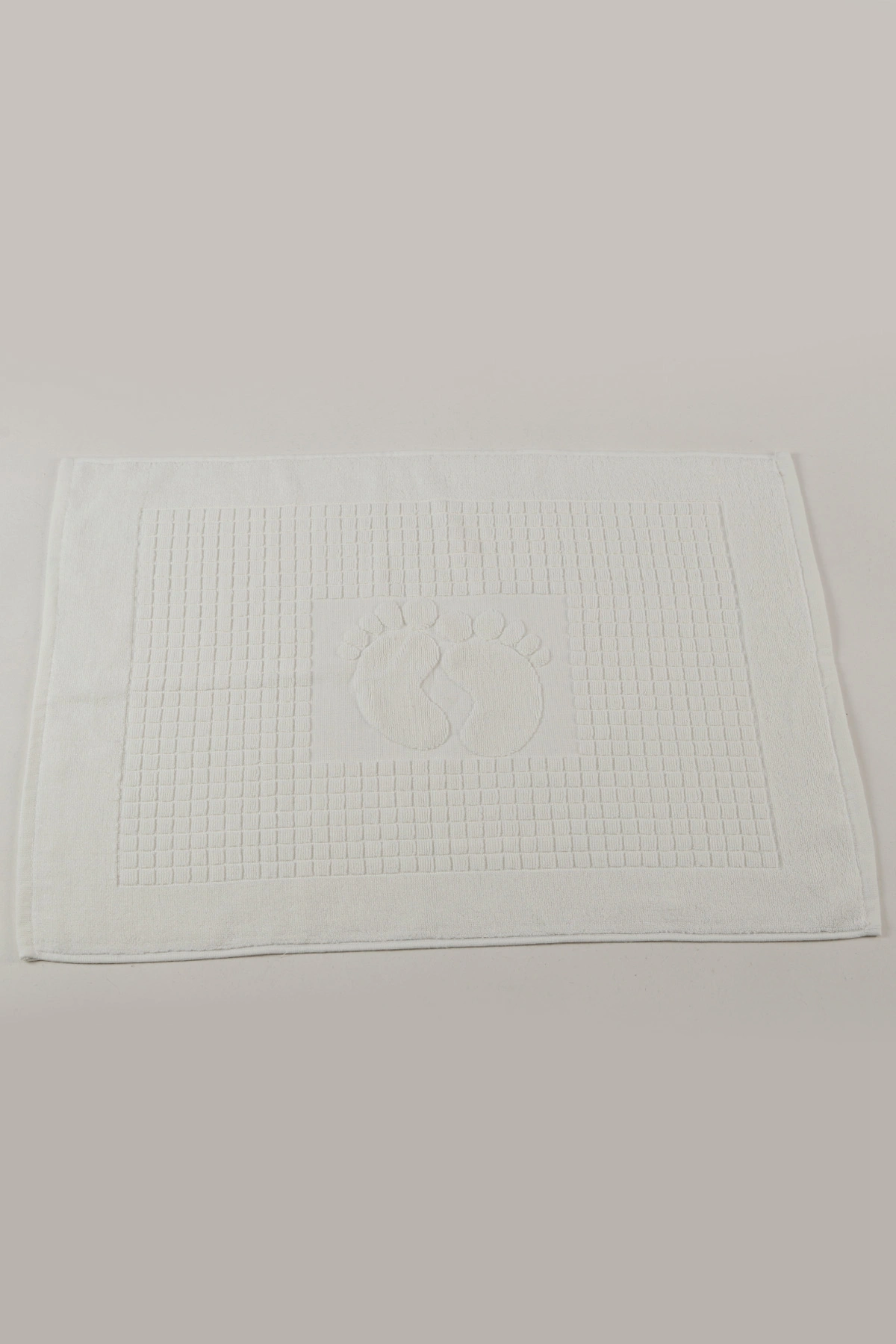 Krem 50x70 Cm Kareli Banyo Ayak Havlusu 460471