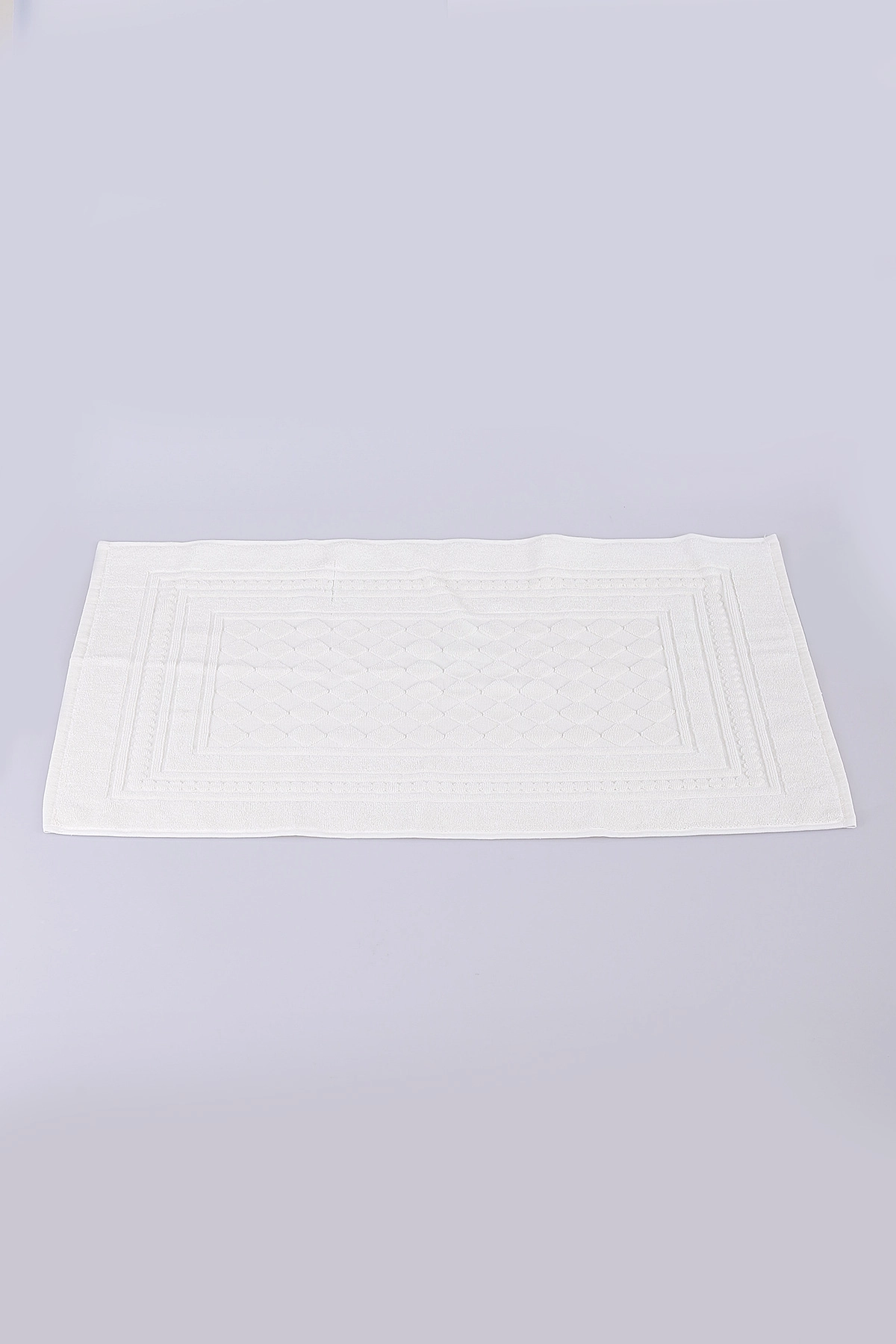 Krem 50x70 Cm Piramit Desenli Jakarlı Ayak Havlusu 448886