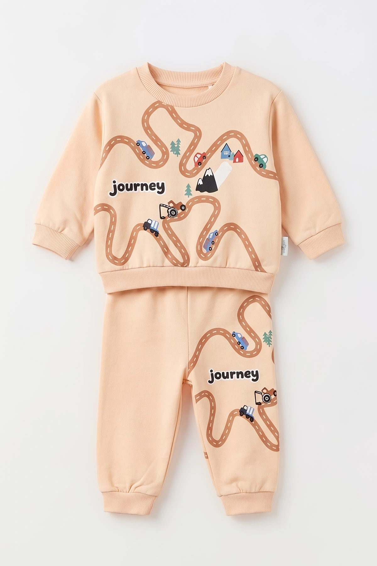 Krem (6-18  Ay)  Journey Baskılı 2 İp Erkek Bebek  Takım 495571