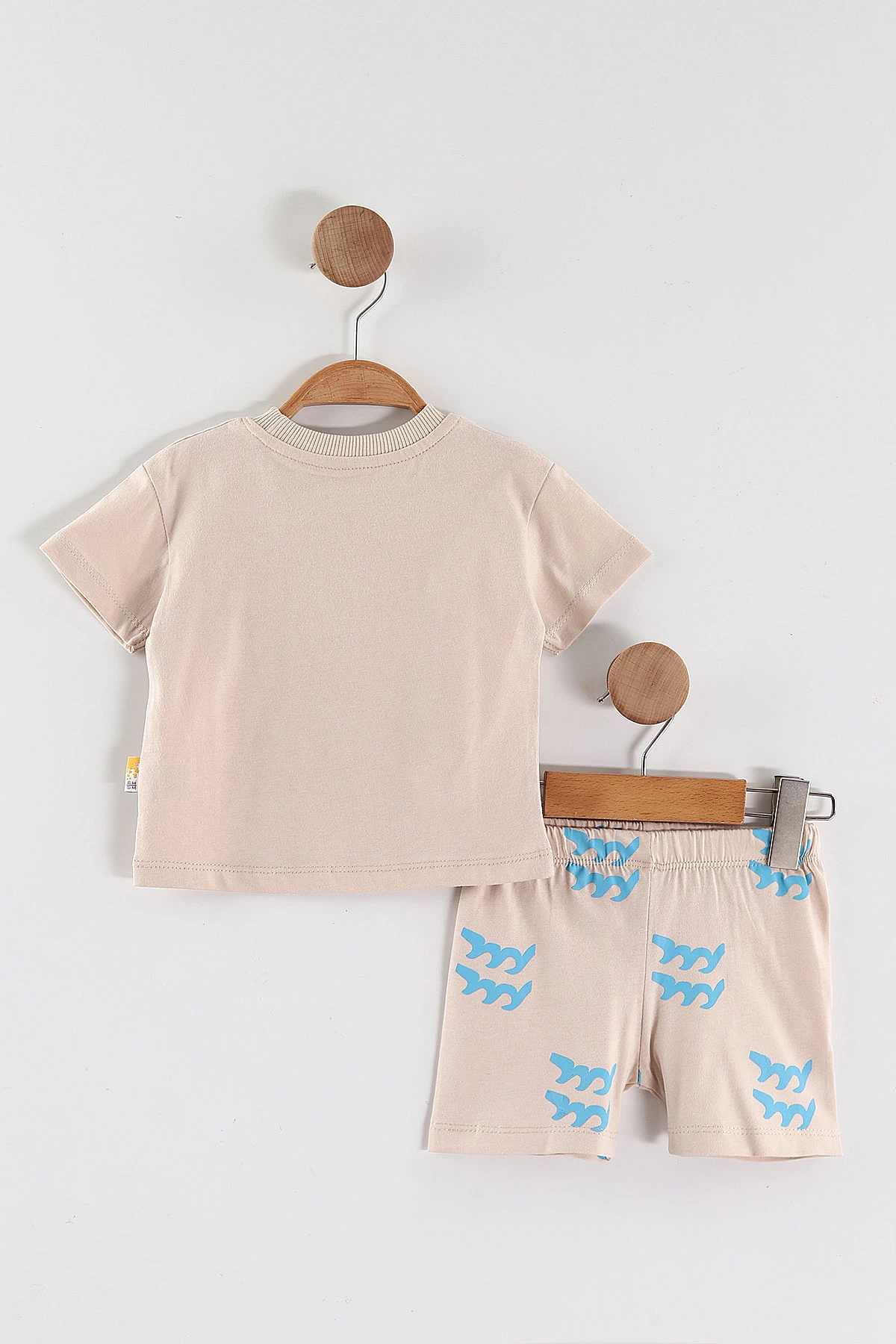 Krem (6-24 Ay)  Karakter Baskılı Tişört ve Şortlu  Erkek Bebek Takım 463095