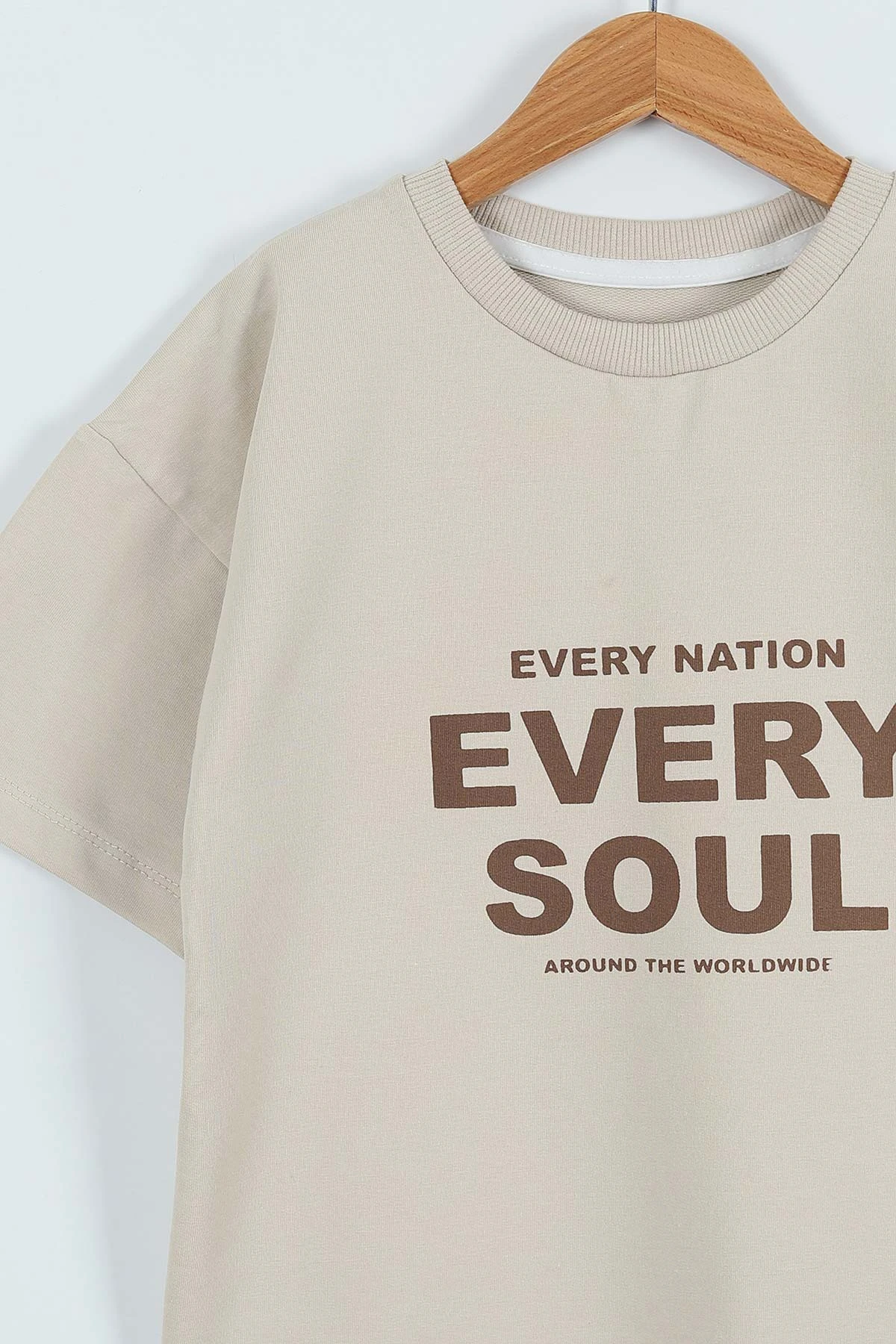 Krem (6-9 Yaş) Every Soul Baskılı Erkek Çocuk Takım 265843