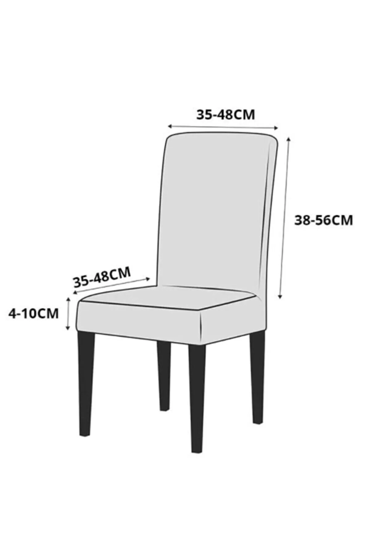 Krem 6'lı Bambu Sandalye Kılıfı 281784