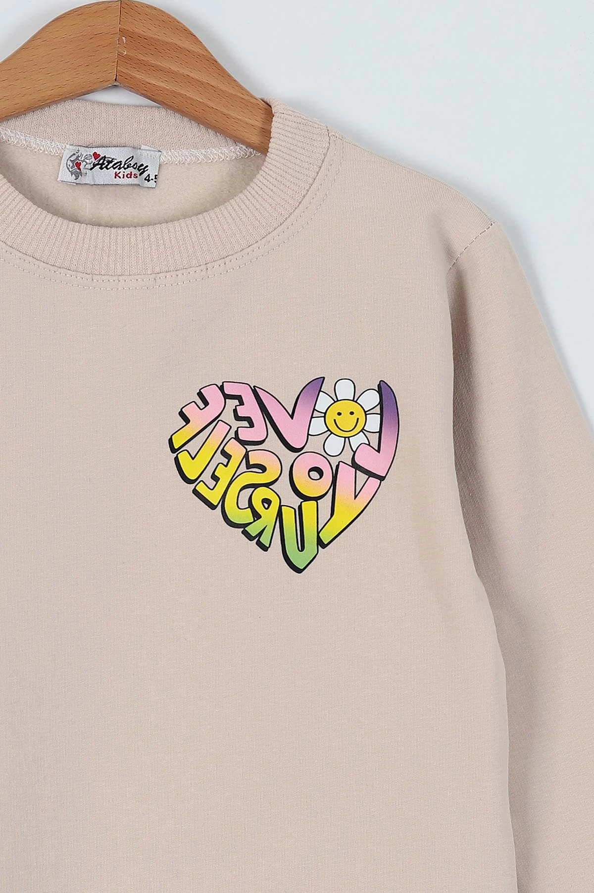 Krem (8-12 Yaş)  Baskılı Kız Çocuk Sweat 236177