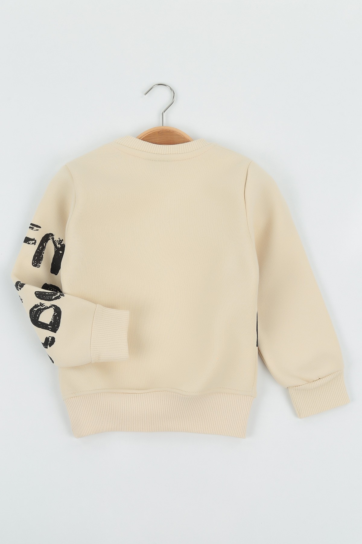 Krem (8-12 Yaş) Body Clove Baskılı Üç İp Şardonlu Erkek Çocuk Sweat Polar 135234