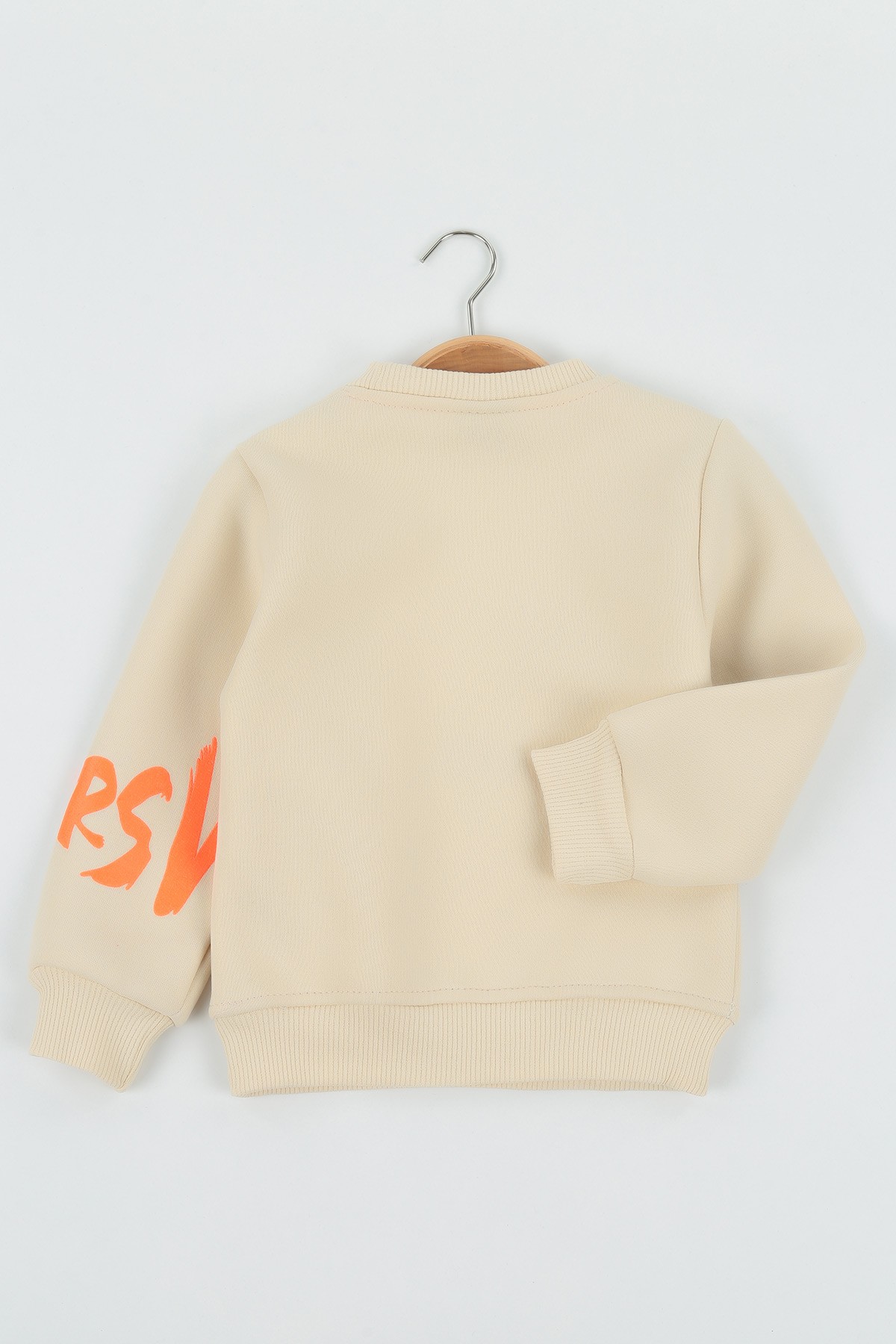 Krem (8-12 Yaş) Lvors Baskılı Üç İp Şardonlu Erkek Çocuk Sweat Polar 135189