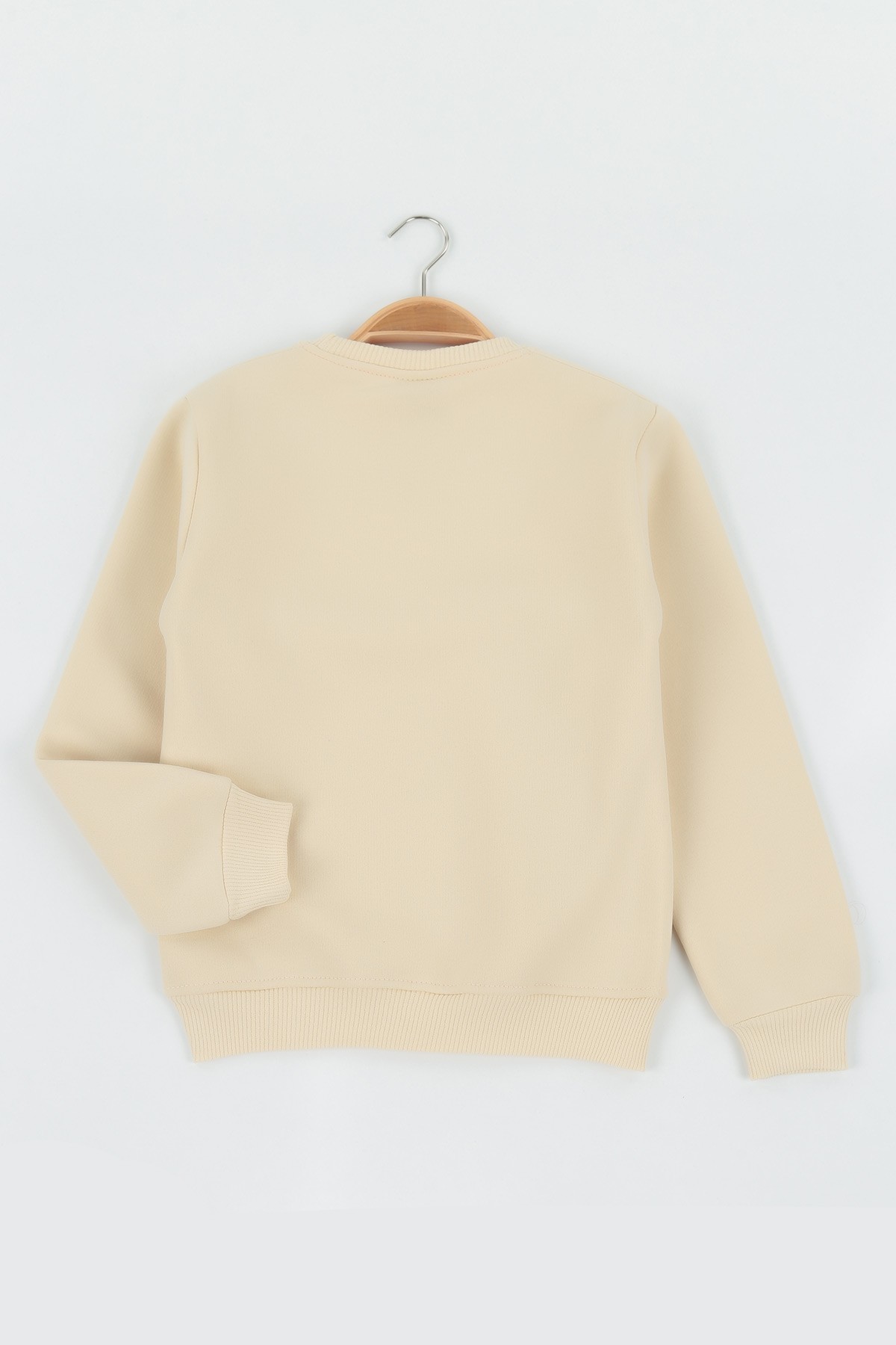 Krem (8-12 Yaş) Wowo Wın Baskılı Üç İp Şardonlu Erkek Çocuk Sweat Polar 135249