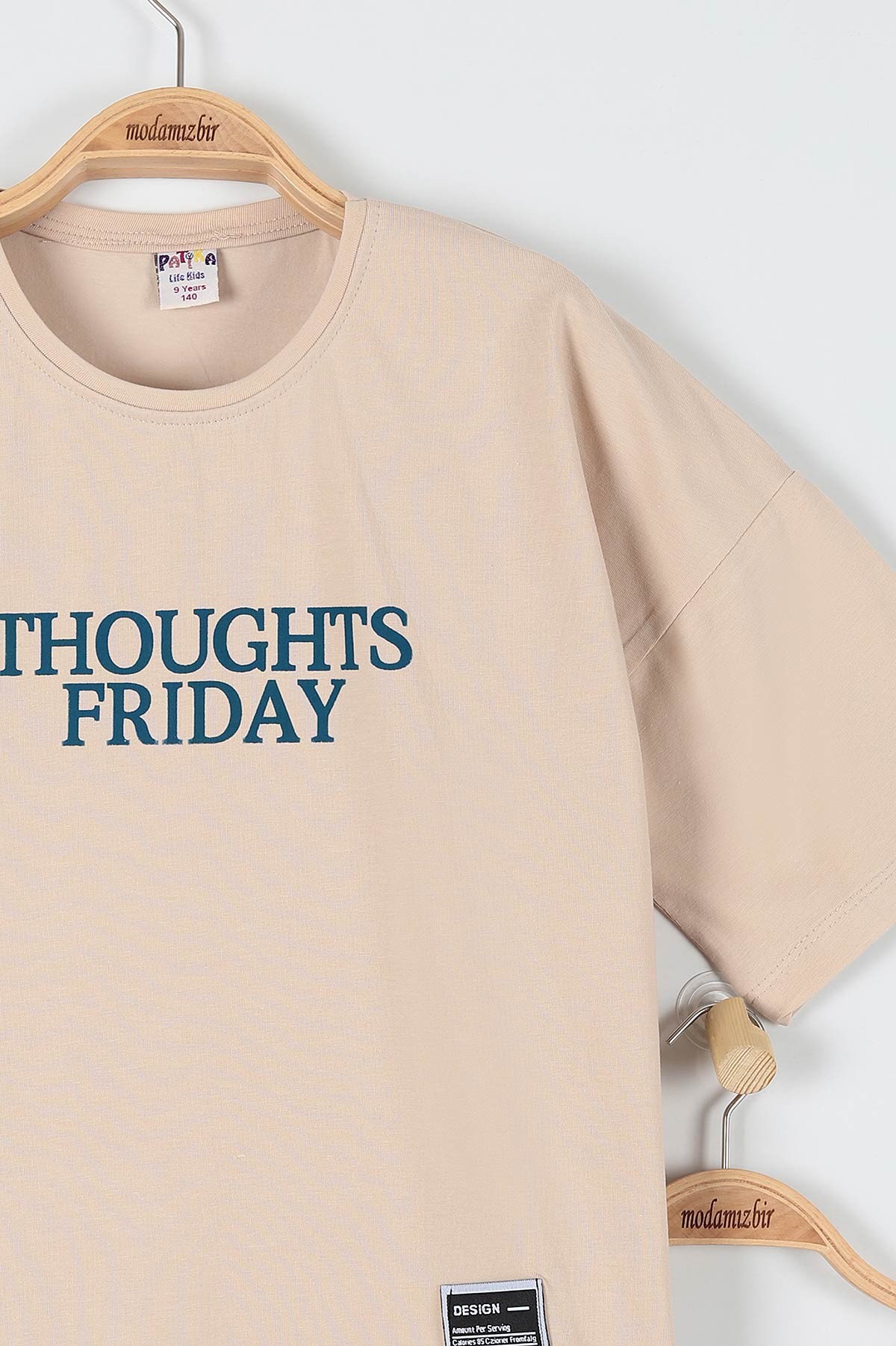 Krem (9-12 Yaş) Thoughts Frıday Baskılı Kız Çocuk Takım 180792