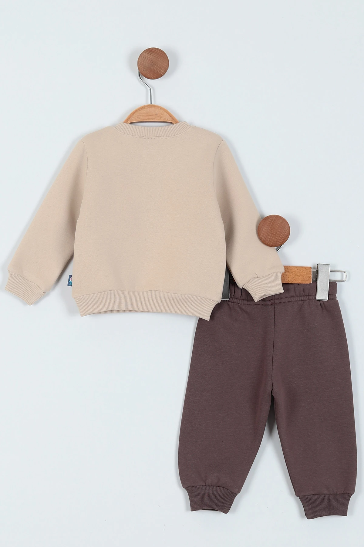 Krem (9-24 Ay) Baskılı 3 İp Şardonlu Erkek Bebe Takım 226274